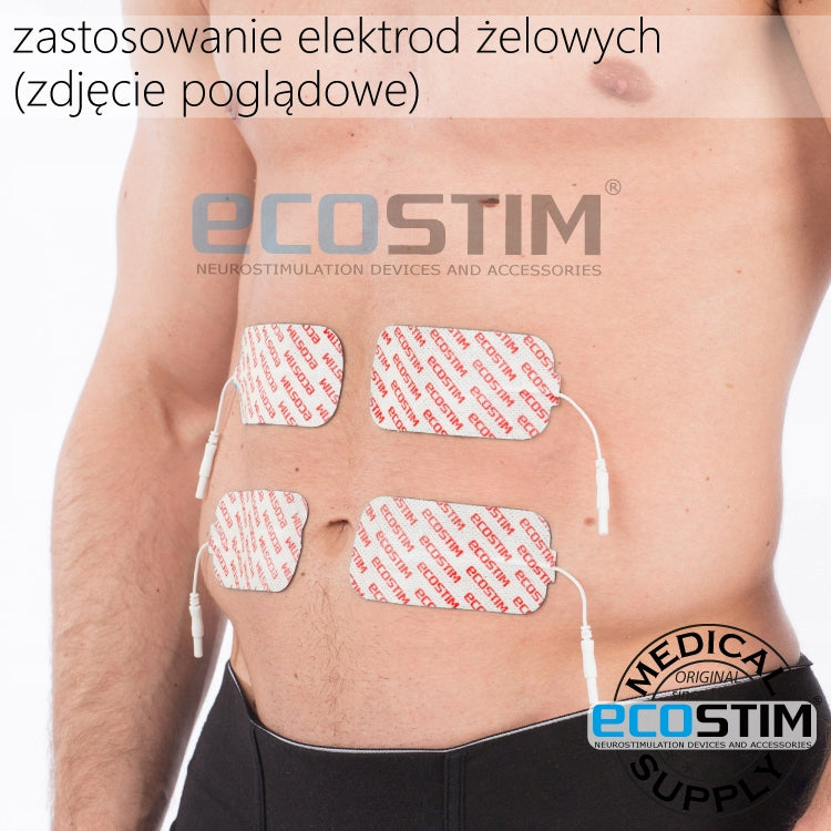 4x Medical Self Adhesive Gel Electrodes TENS 10x5cm PIN ECOSTIM Packaging status original