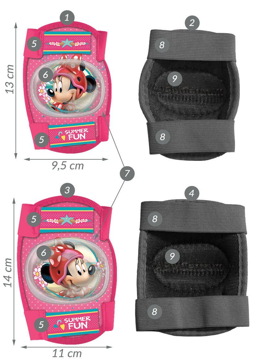 Knie- und Ellbogenschützer Minnie, rosa 