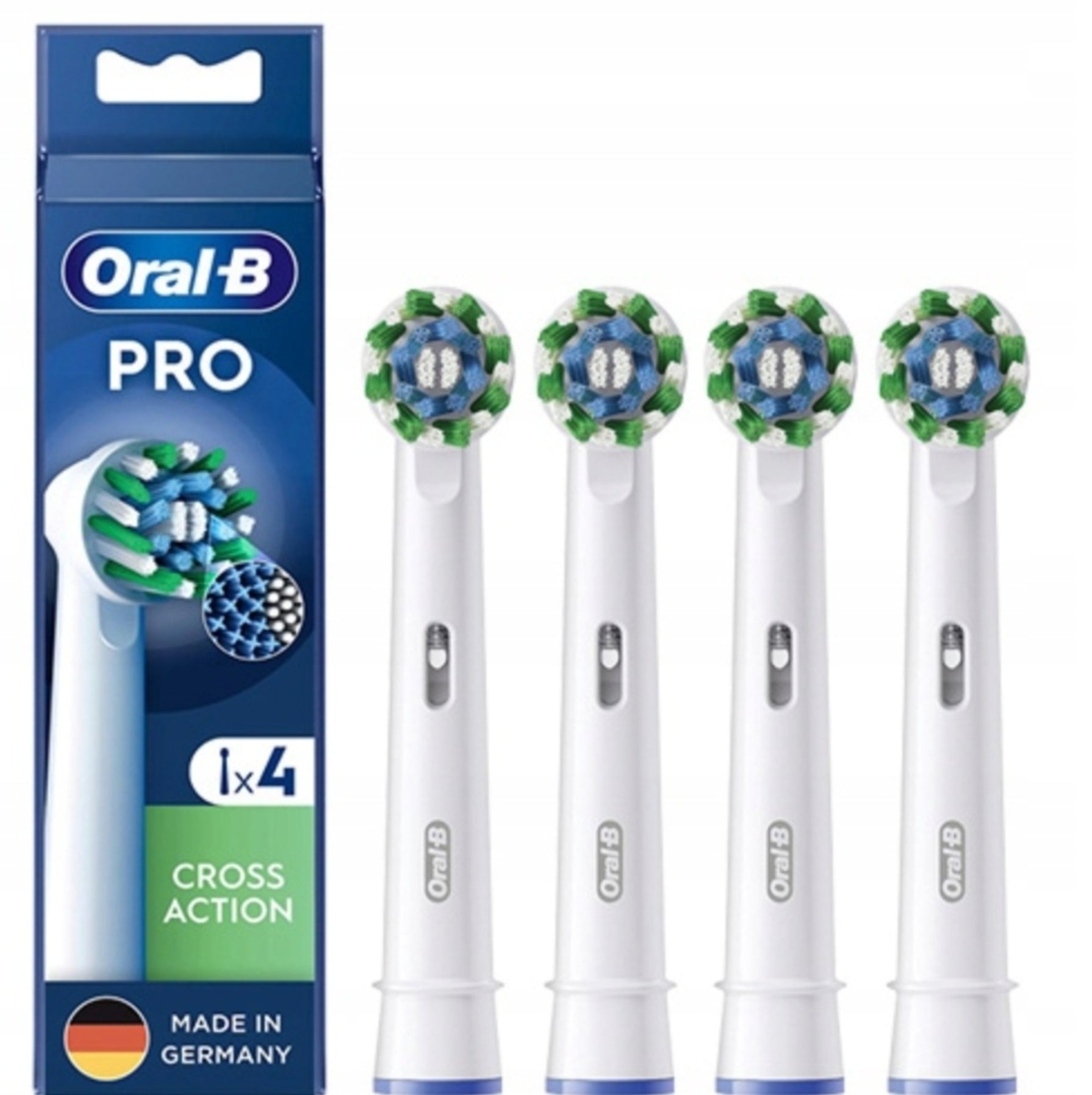 4x ORAL-B Braun EB50RX Cross Action PRO White Brush Tip Packaging status original