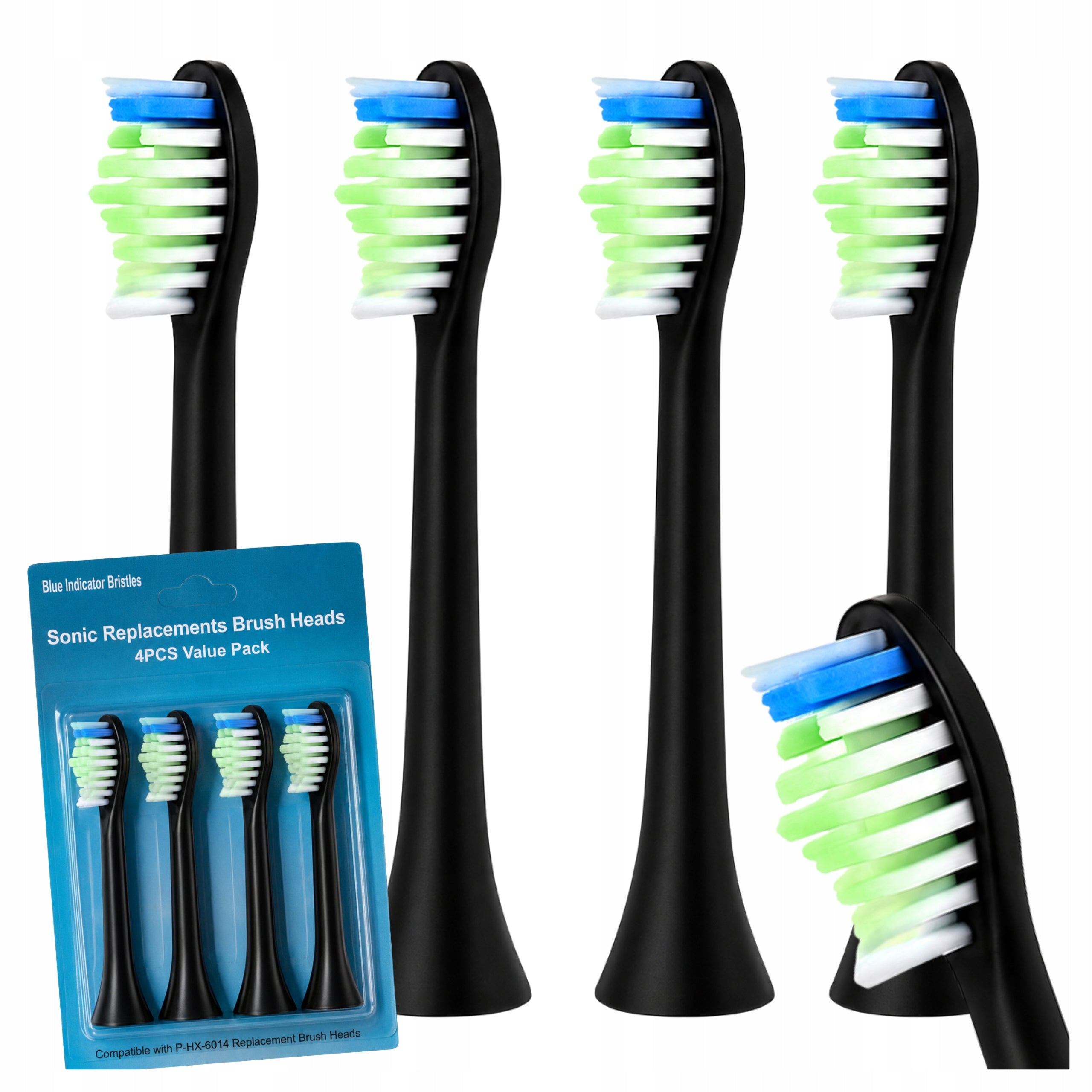 4x PHILIPS SONICARE toothbrush tips BLACK replacements