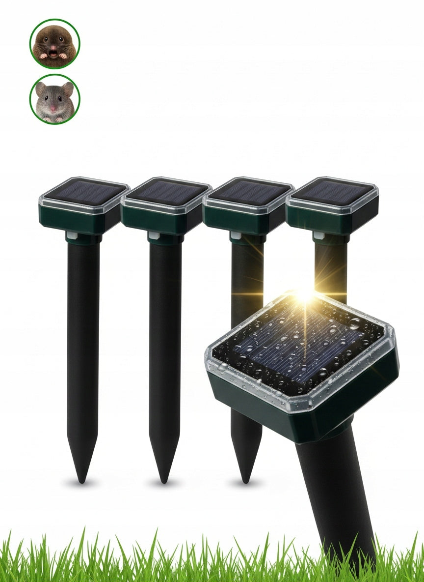 4x POWERFUL MOLE REPELLENT RAT MICE VOLES RODENT SOLAR GARDEN