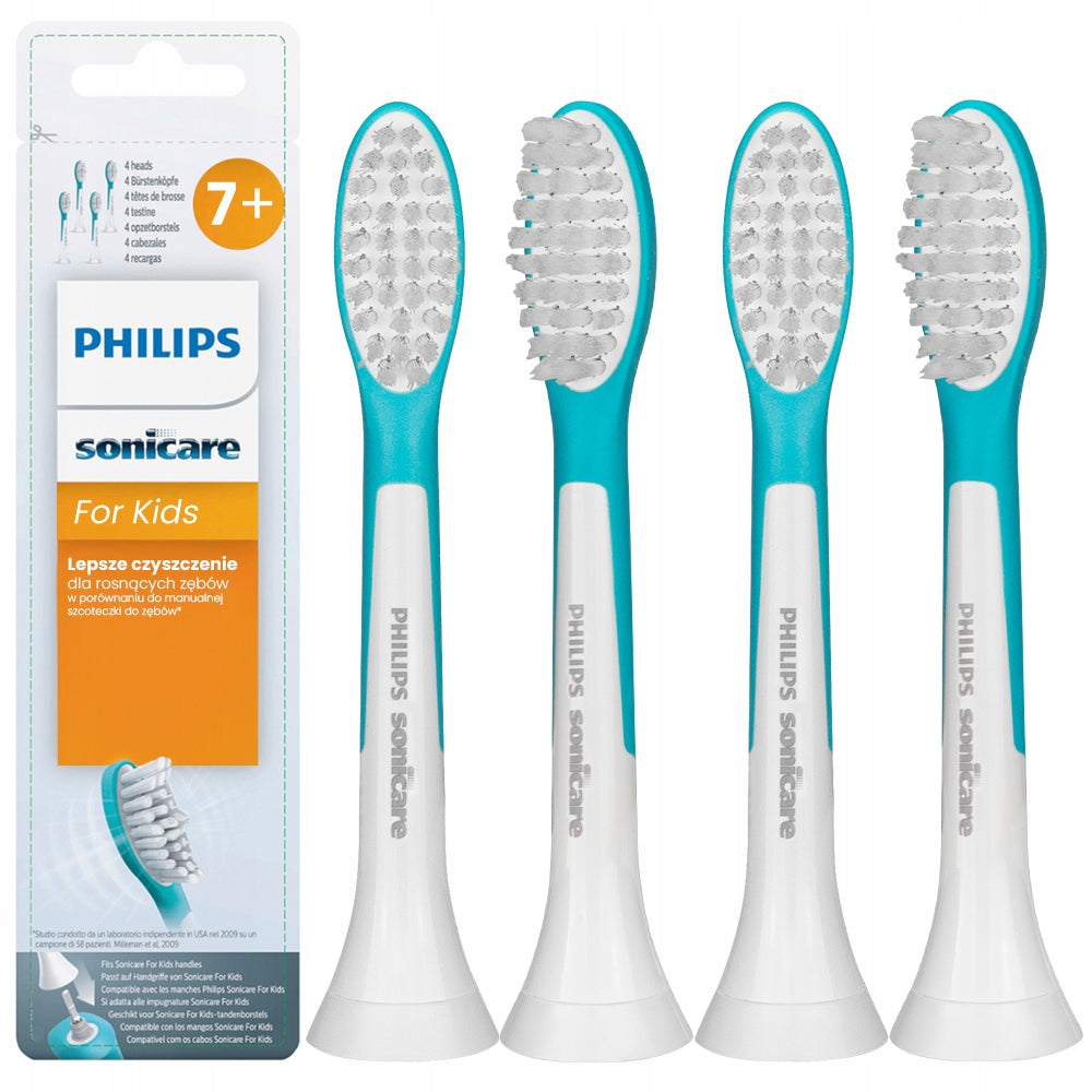 4x Philips Sonicare Kids toothbrush tips for children from 7+ years HX6044