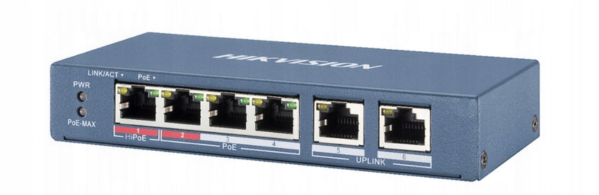 4x PoE Switch 2x LAN 60W for HiPoE PoE IP Cameras Packaging status original