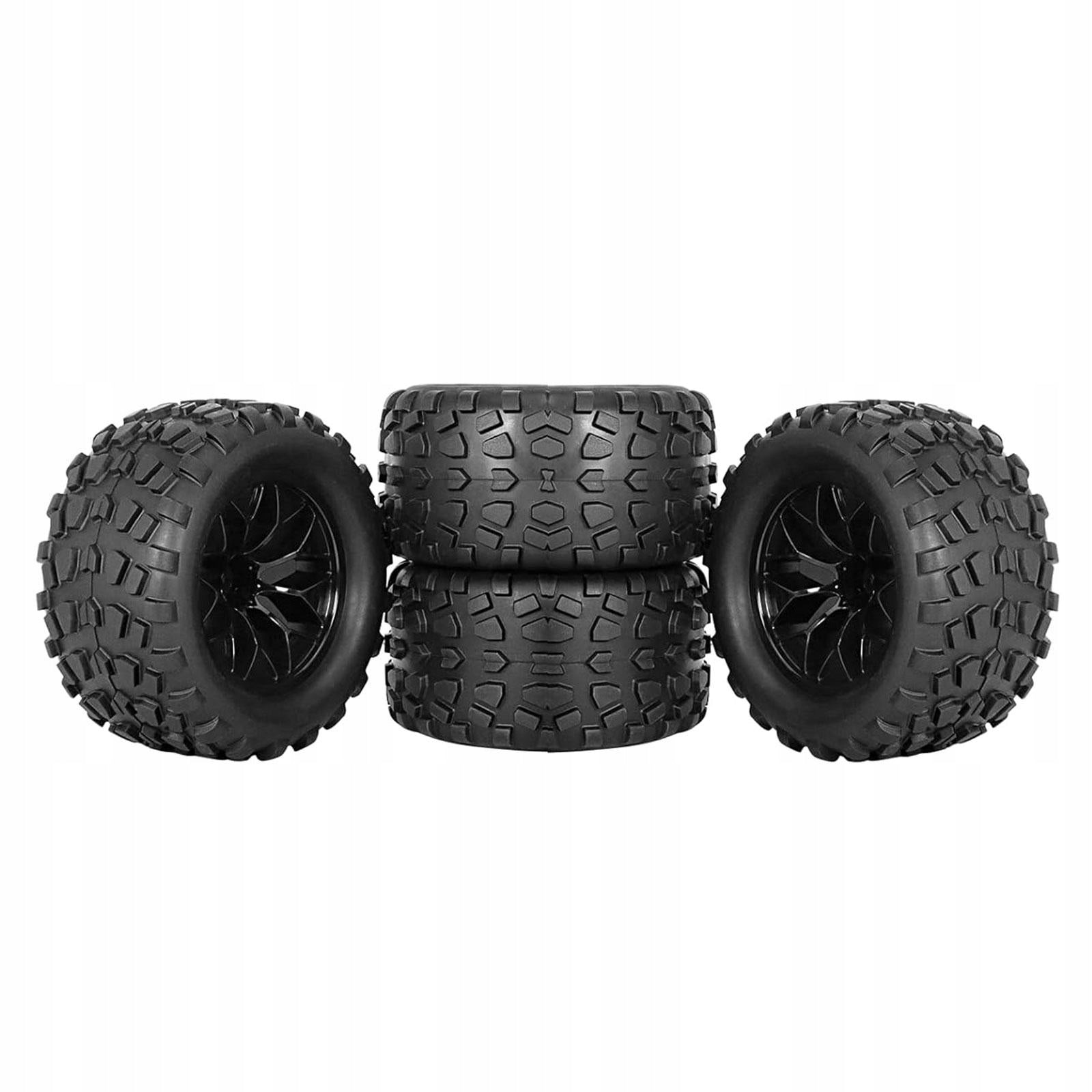 4x RC Wheels and Tires Dia 12.8cm 12mm Hex 1/10 Tires with Wheel Rim Wheel Brand no brand