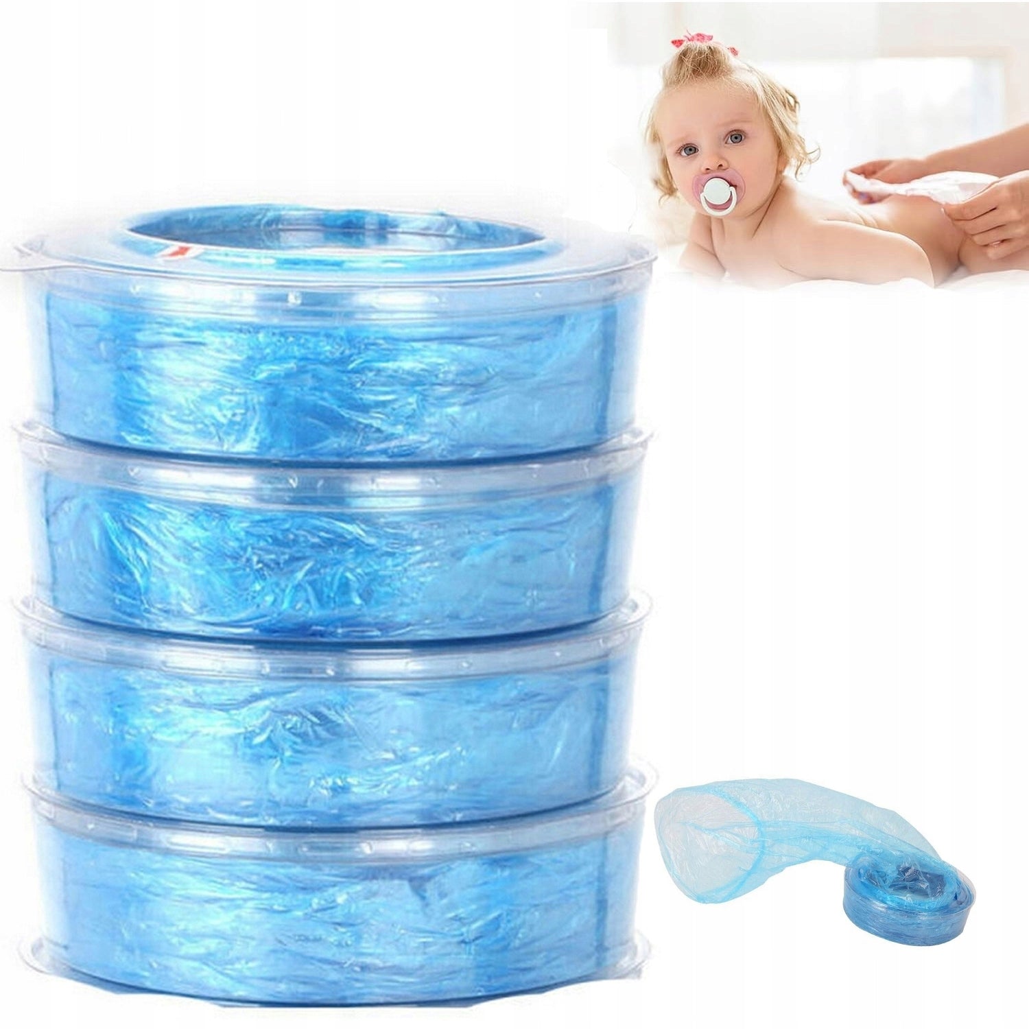 4x REFILLS FOR DIAPER BASKET CONTAINER HYGIENE CONVENIENCE