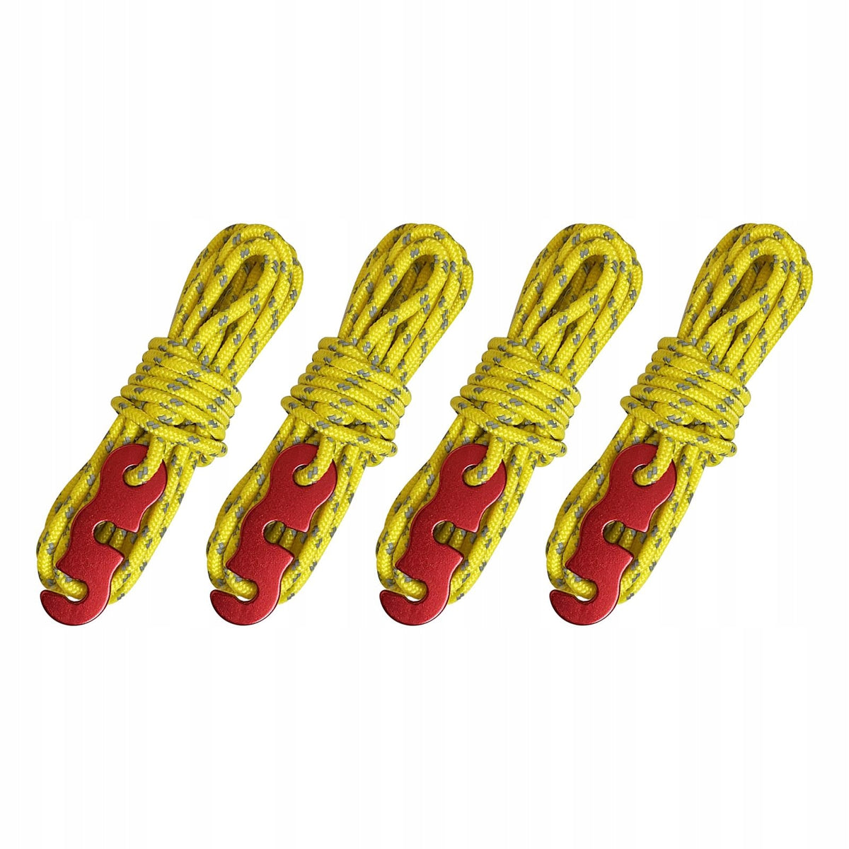 4x Reflective Rope Guy Ropes Survival Gear Camping Tent Cords Yellow