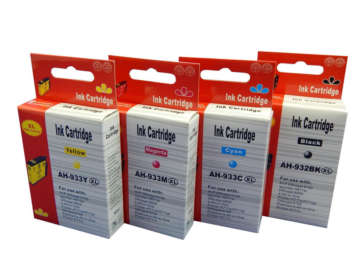 4x Replacement Ink Cartridges for HP 932XL 933XL 6100 6600 6700