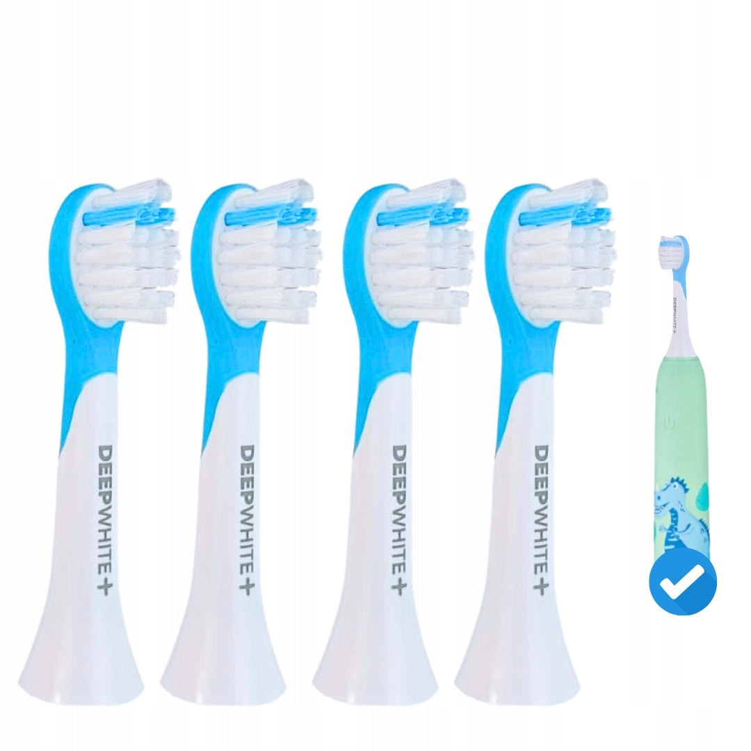 4x SEYSSO KIDS DINOSAUR Toothbrush Tips Replacements