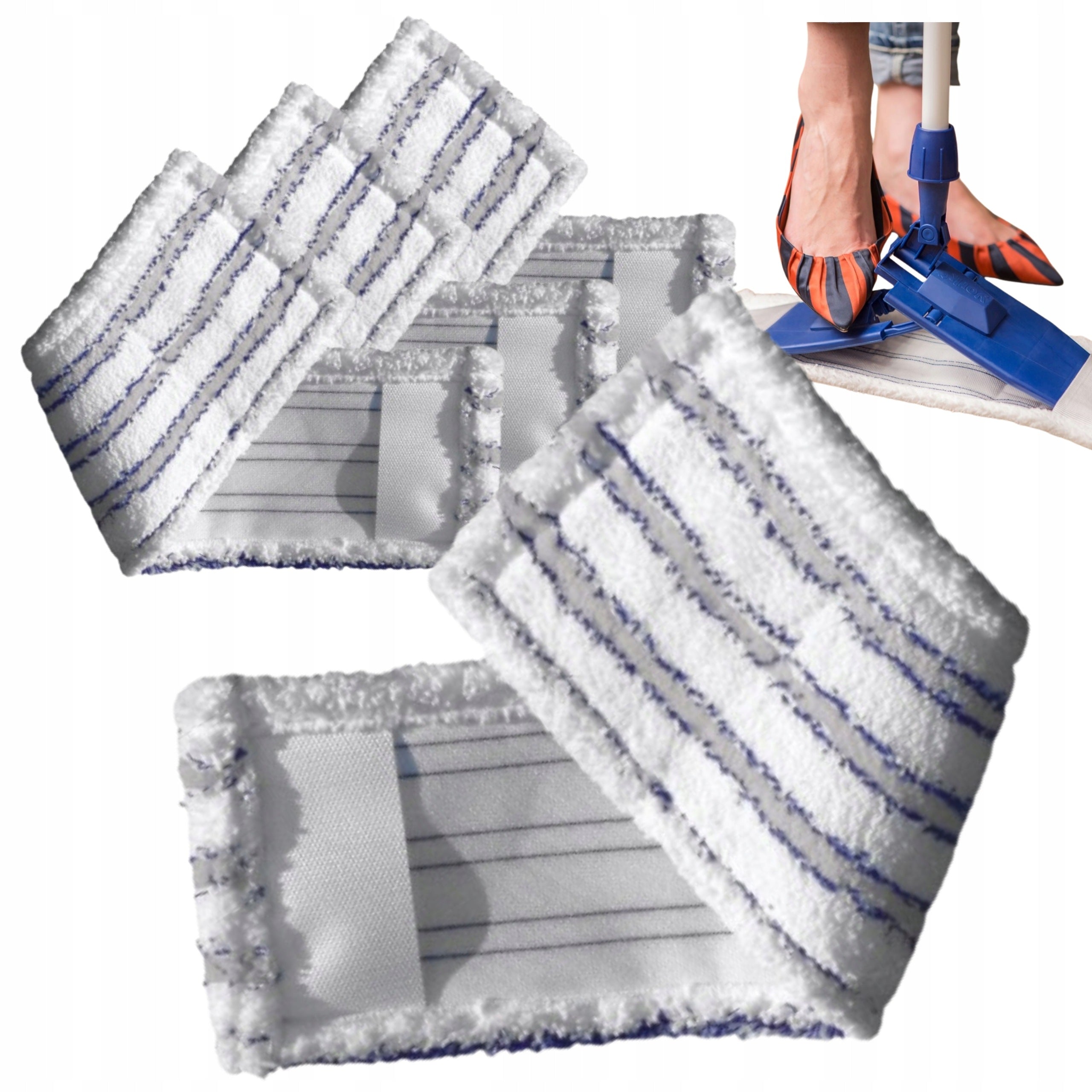 4x SMART Flat Mop Spare Cartridge Classic Absorbent Microfiber Cartridge