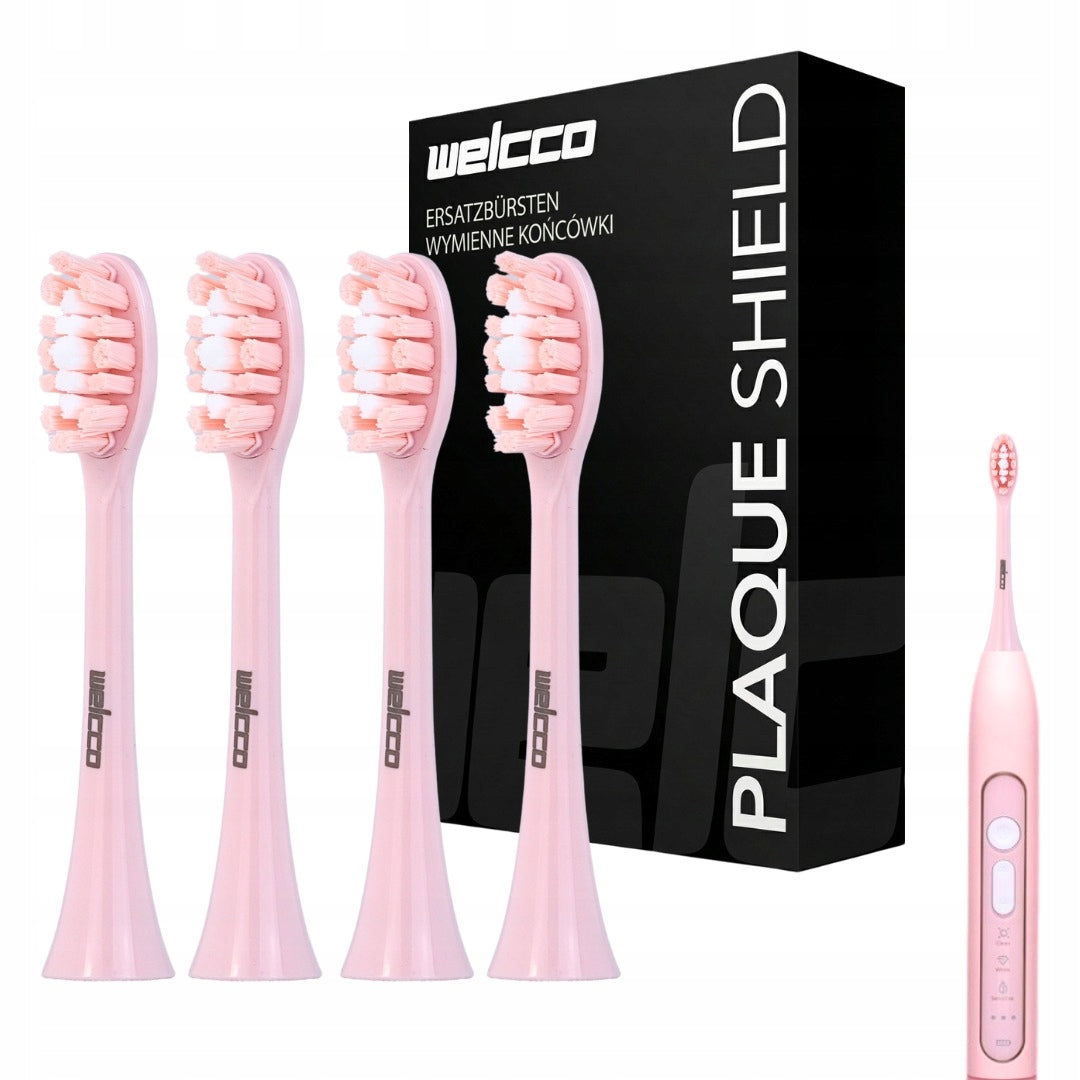 4x Smilesonic UP Pink Sonic Toothbrush Tips Replacements Pink