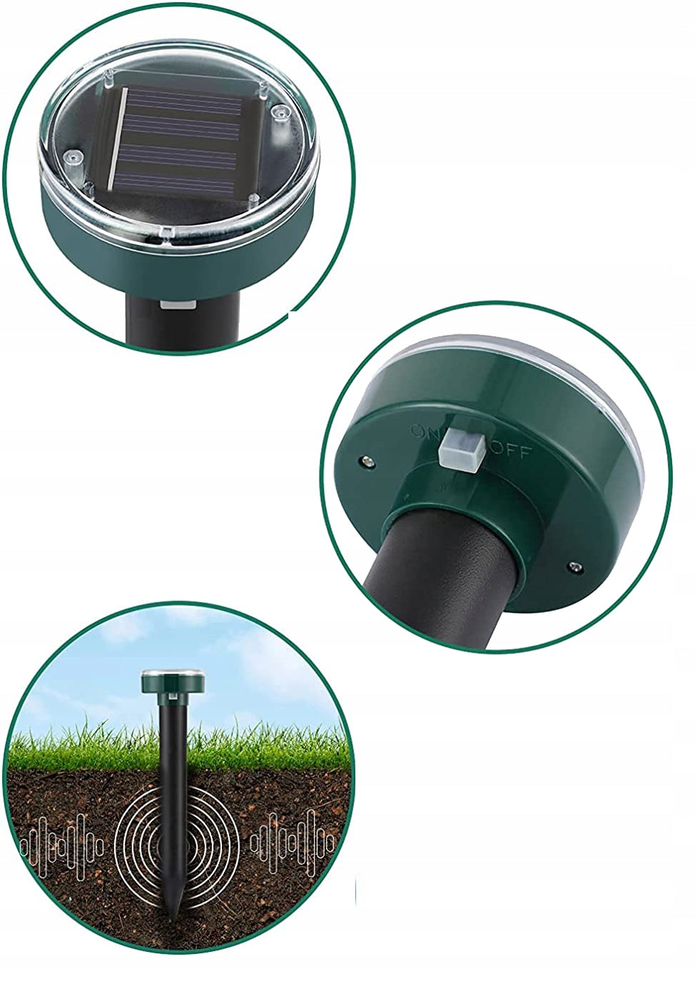 4x Solar Mole Deterrent Mole Announcement Rodents Mole Mice Use Against rodents moles mice