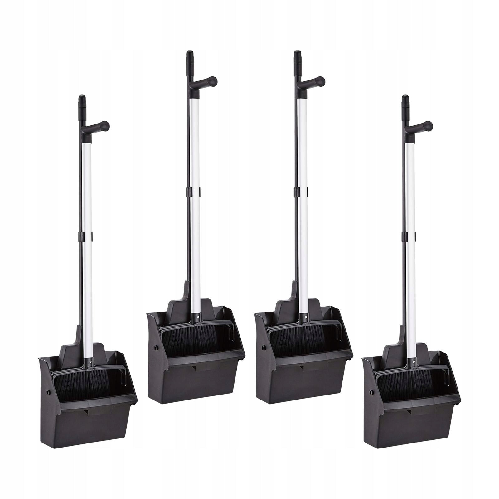 4x Standing Dustpan and Broom Practical Household Floor Cleaning Set Long Packaging status original