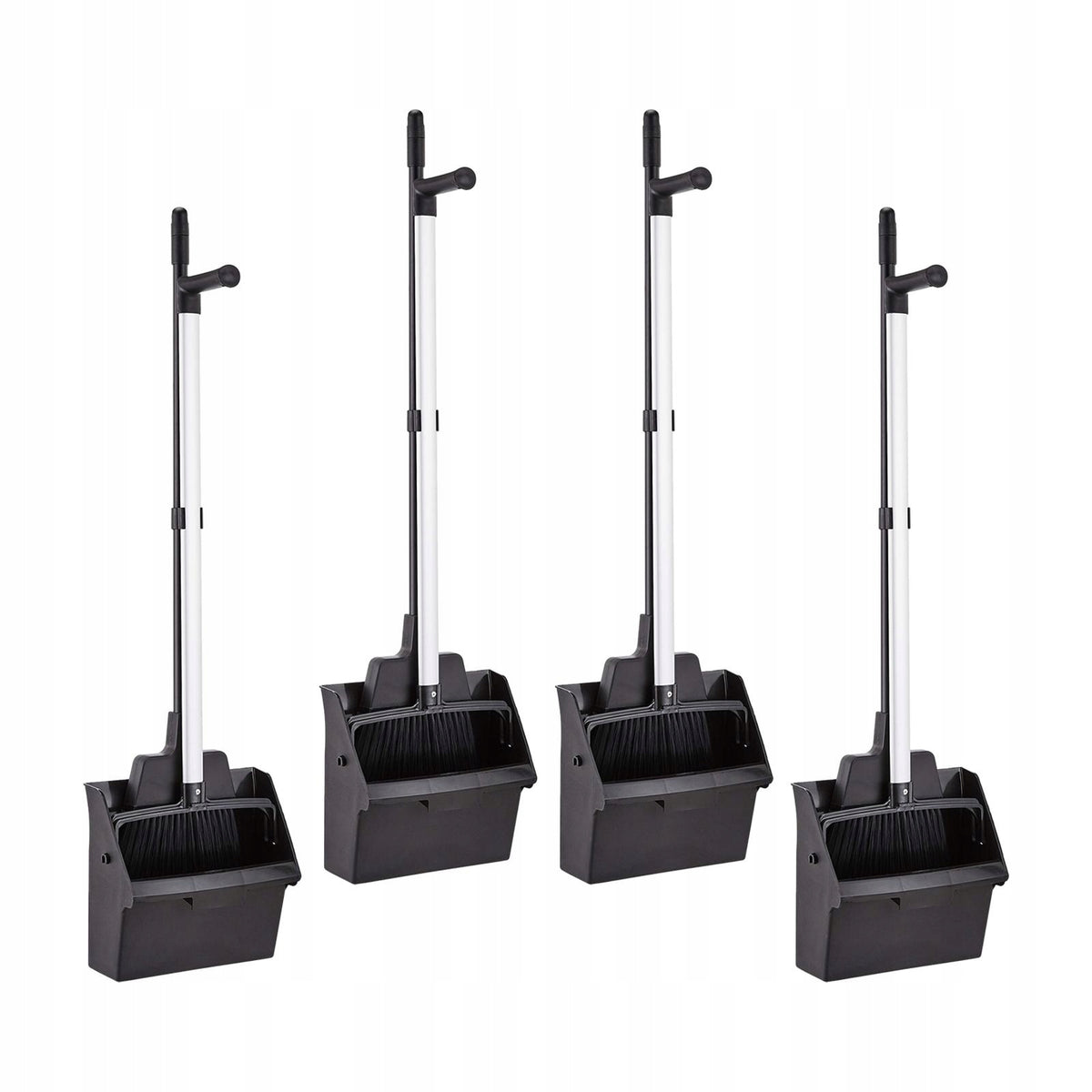 4x Standing Dustpan and Broom Practical Household Floor Cleaning Set Long Packaging status original