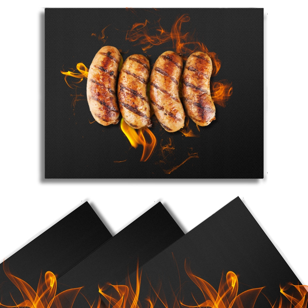 4x TEFLON MAT 4 PIECES GRILL FOR FRYING BAKING REUSABLE Manufacturer code MATY 40 x 33 cm