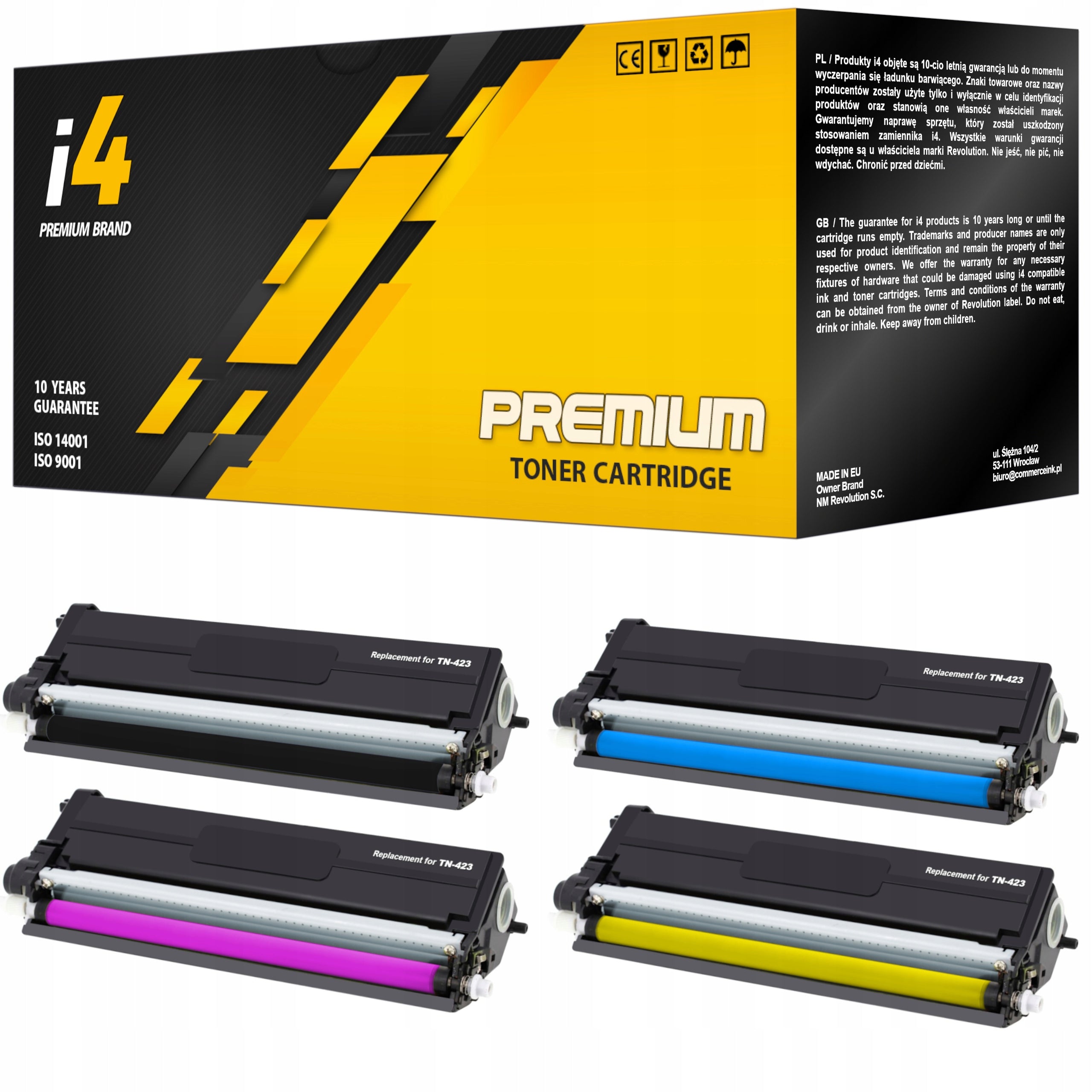 4x TONER TN423 FOR BROTHER DCP-L8410CDW MFC-L8690CDW MFC-8900CDW HL-L8260CDW