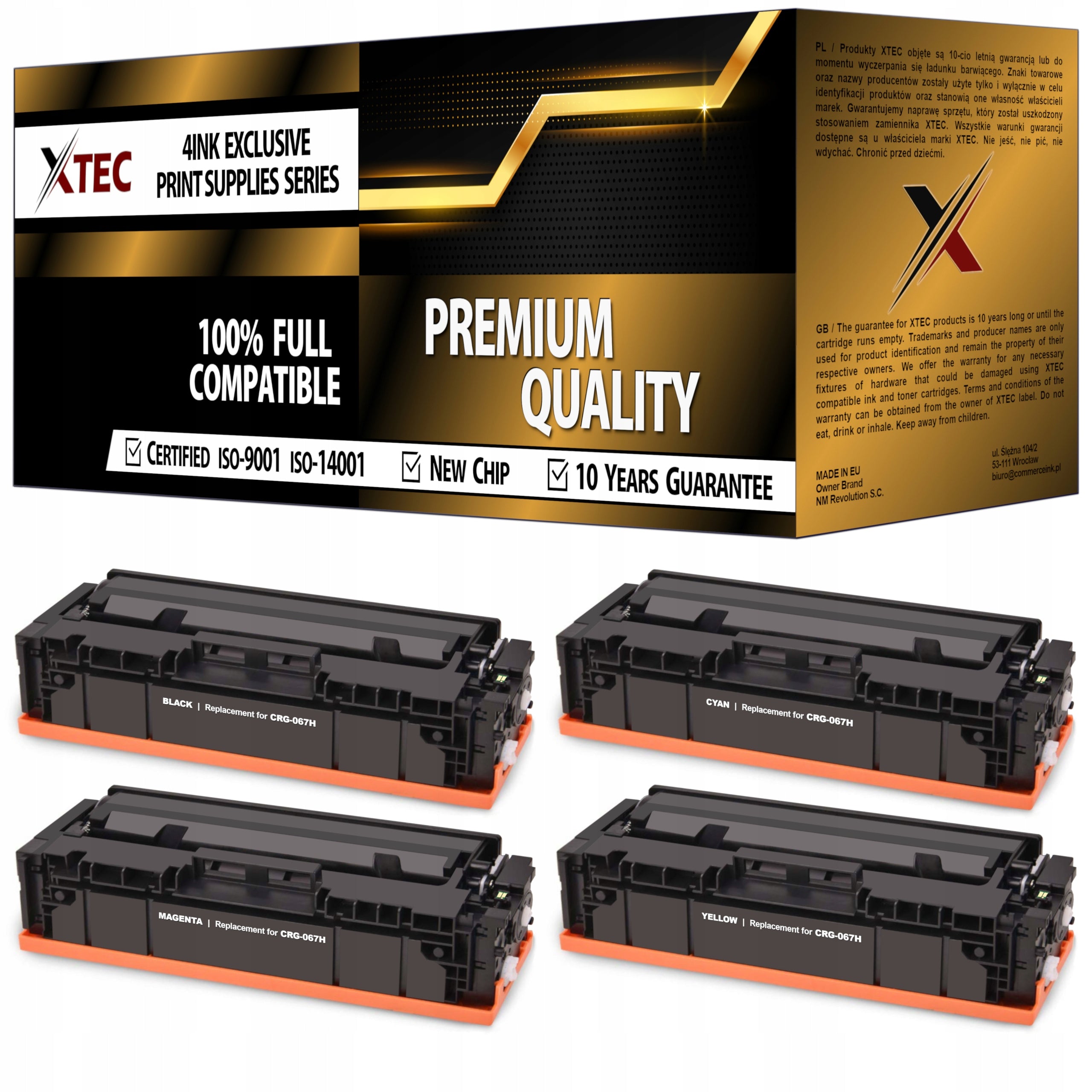 4x TONER XL FOR CANON MF651Cw MF655Cdw MF657Cdw LBP631Cw LBP633Cdw WITH CHIP