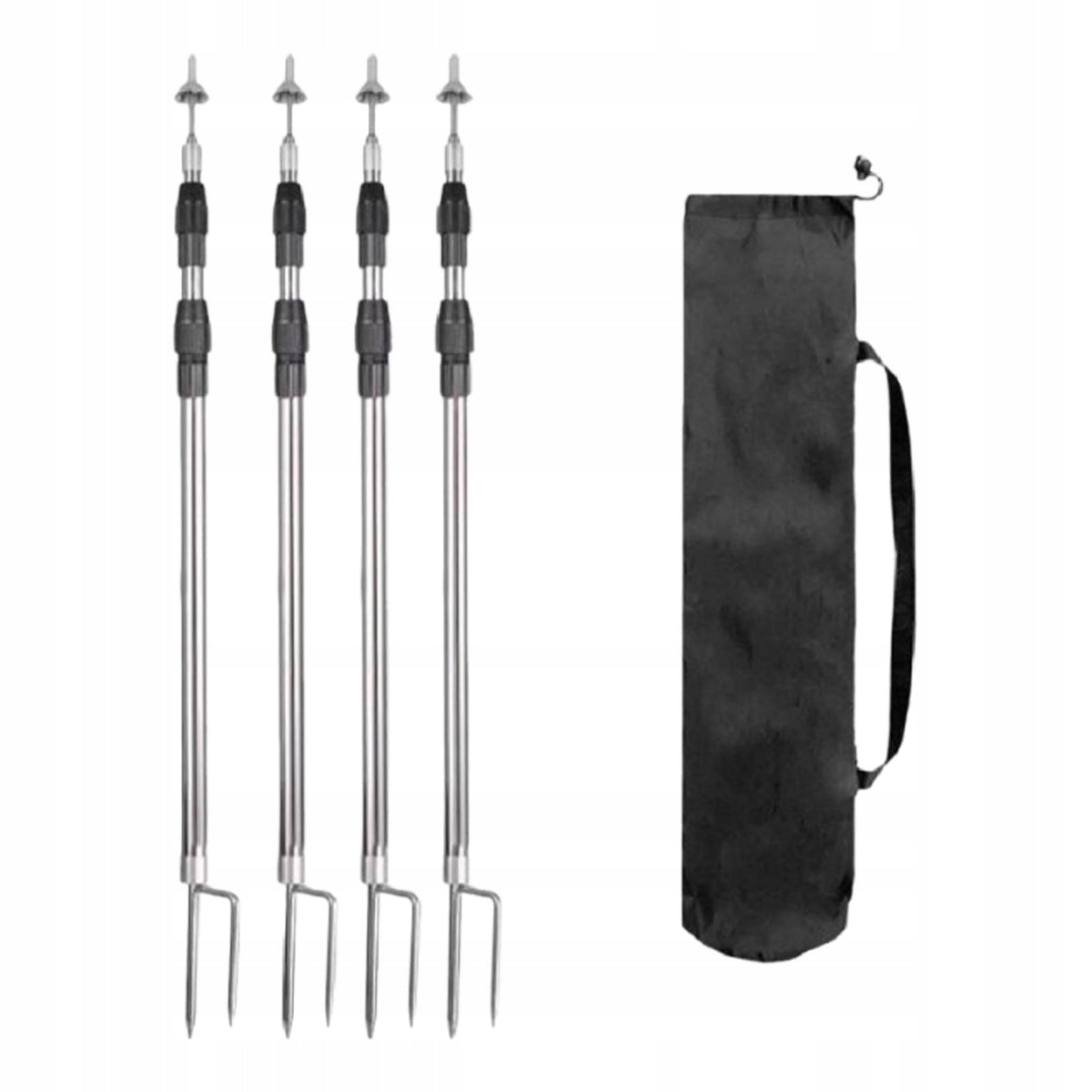 4x Tarp Poles Replacement Adjustable Accessories Multifunctional 2.1M Packaging status original