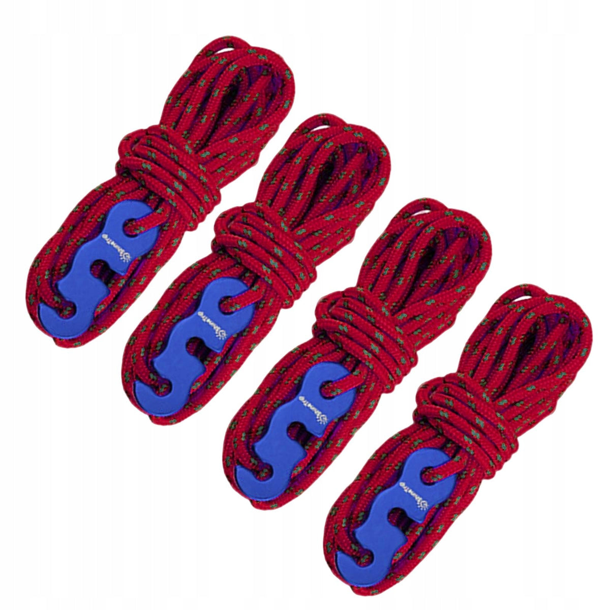 4x Tent Rope Compact 3mm Diameter with Cord Adjuster Camping Rope for Red Brand no brand