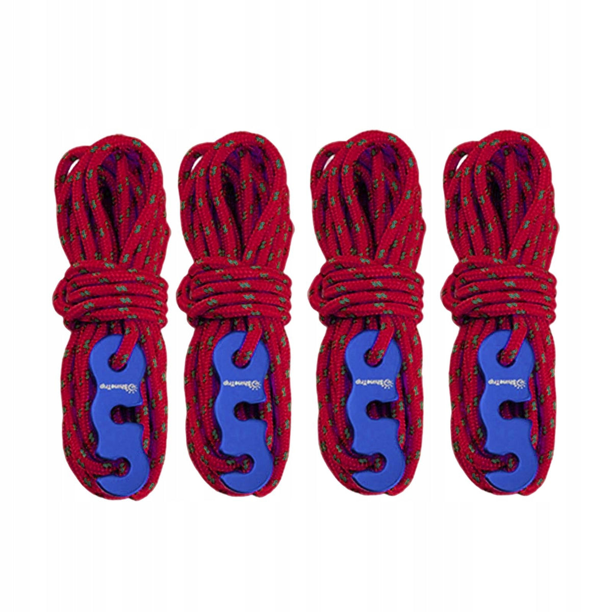 4x Tent Rope Compact 3mm Diameter with Cord Adjuster Camping Rope for Red