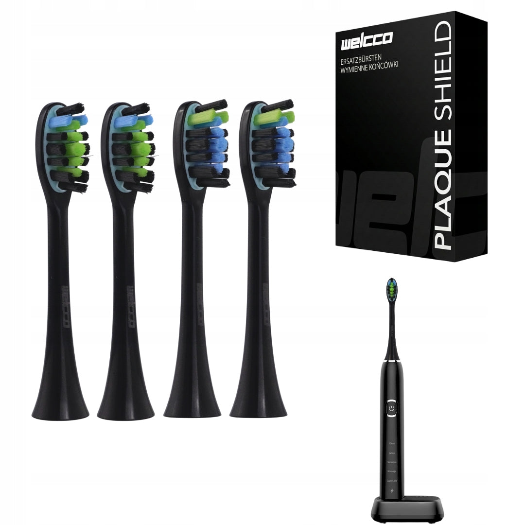 4x Tips for sonic toothbrush SAVE B 903 replacements black