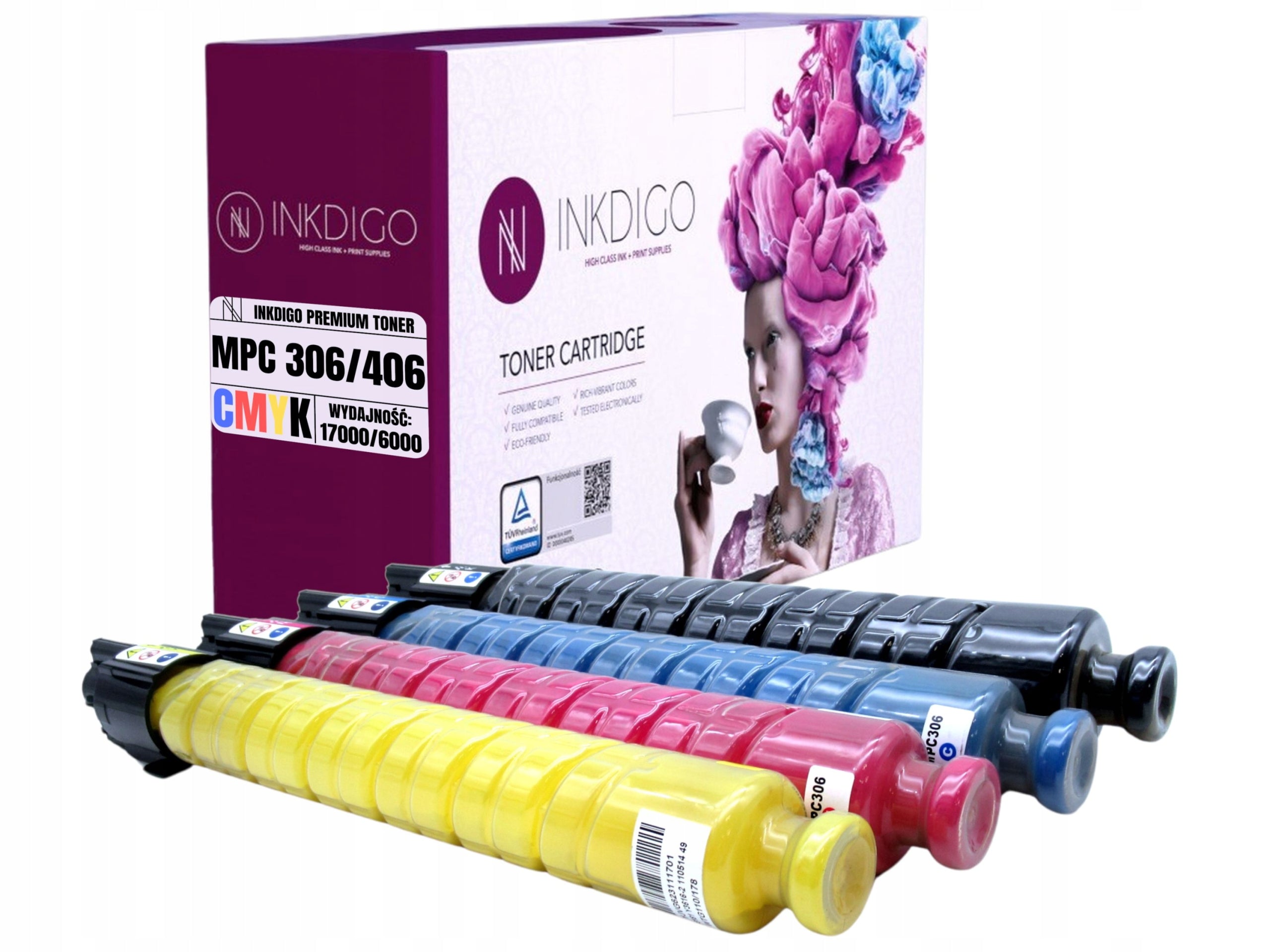 4x Toner cartridge for Ricoh MP C306 C307 C406 inkjet printers 842095-842098