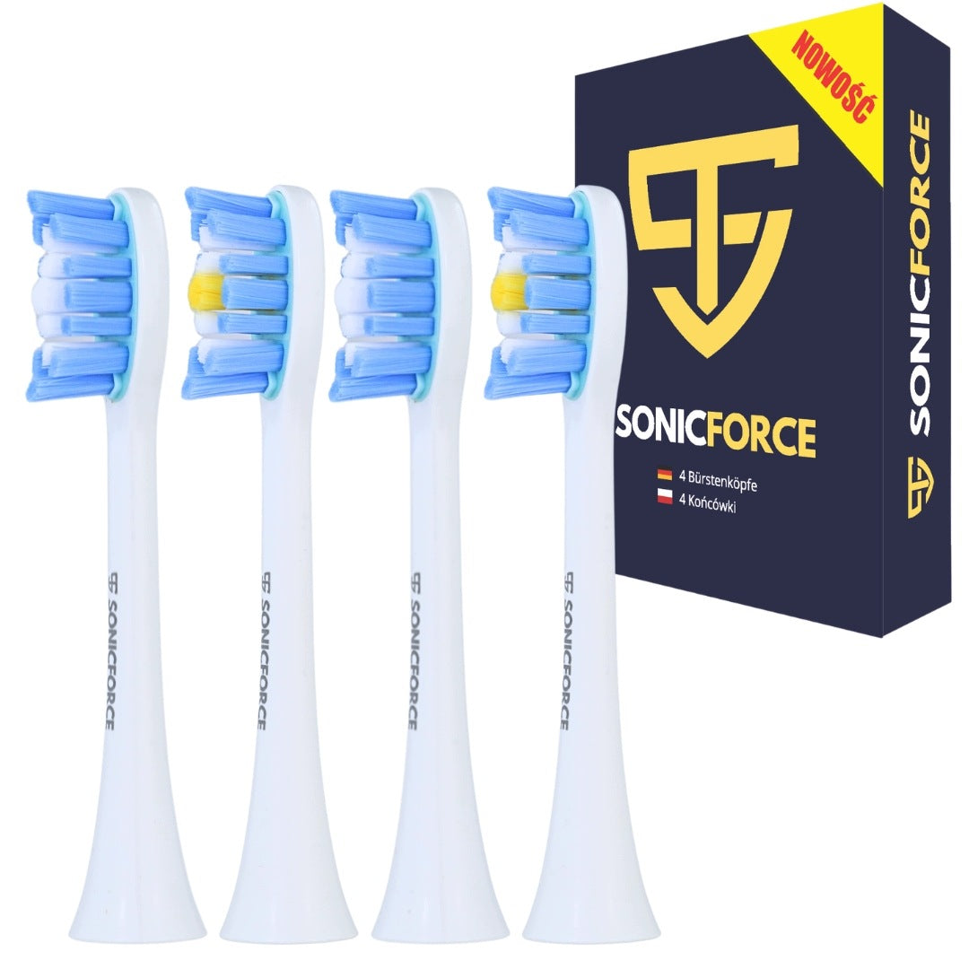 4x Toothbrush tips U-Smiler 203 H6P replacements white head cartridges