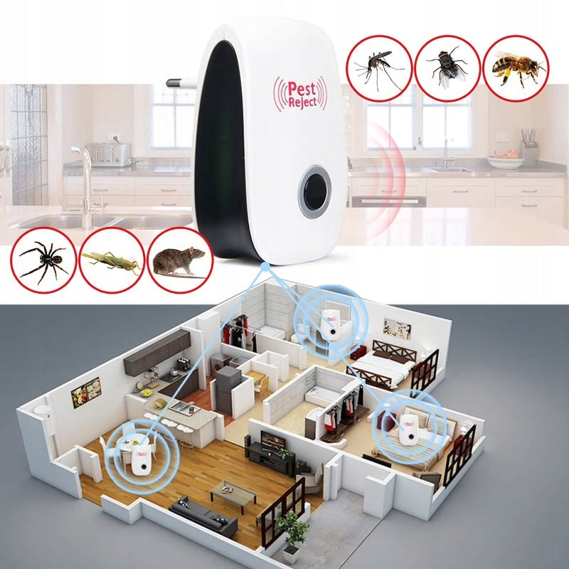 4x Ultrasonic Pest Repellent, for Mice, Cockroaches, Spiders Brand no brand