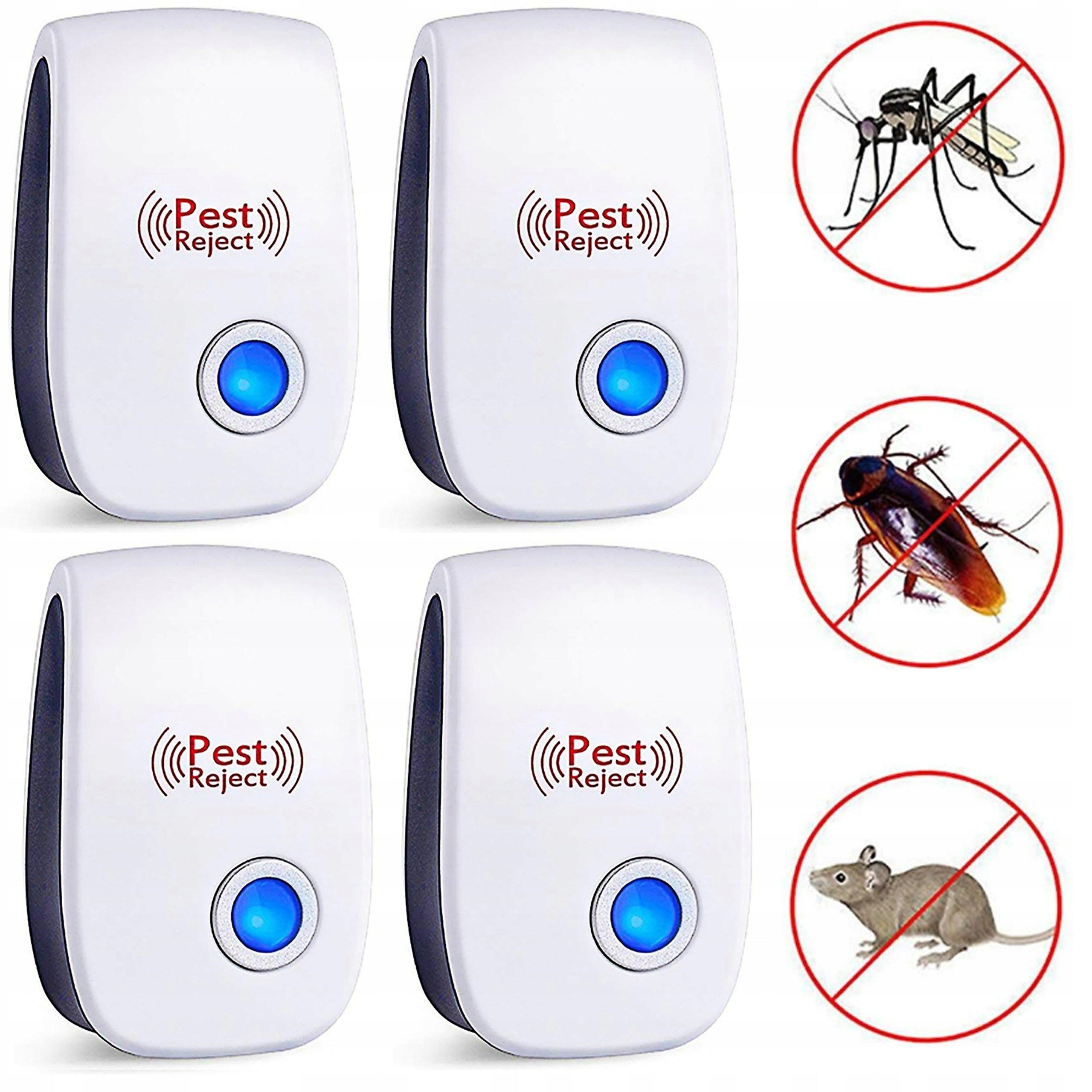 4x Ultrasonic Pest Repellent, for Mice, Cockroaches, Spiders