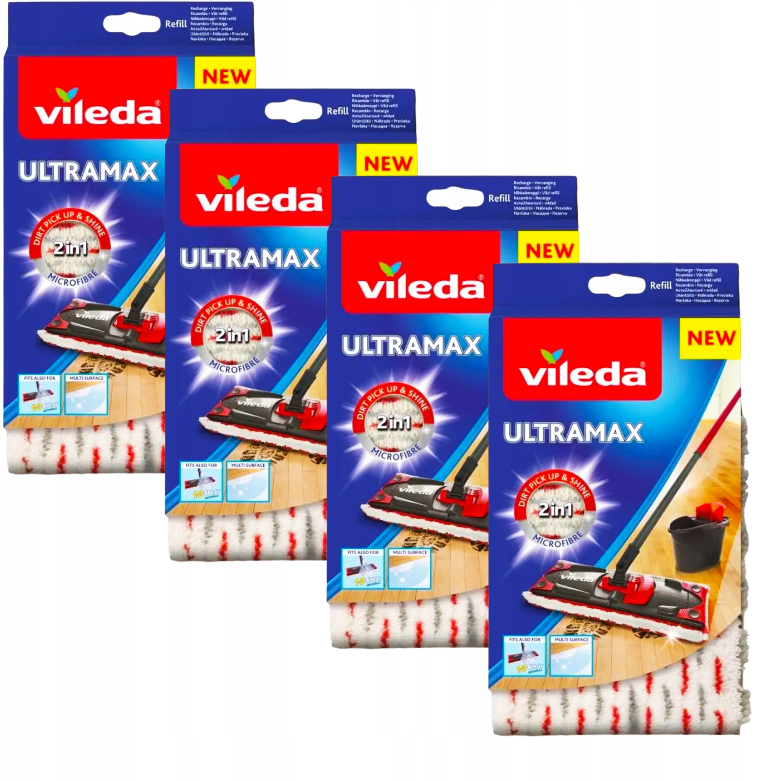 4x VILEDA ORIGINAL CARTRIDGE FOR Ultramax ULTRAMAT FLAT ROTARY MOP