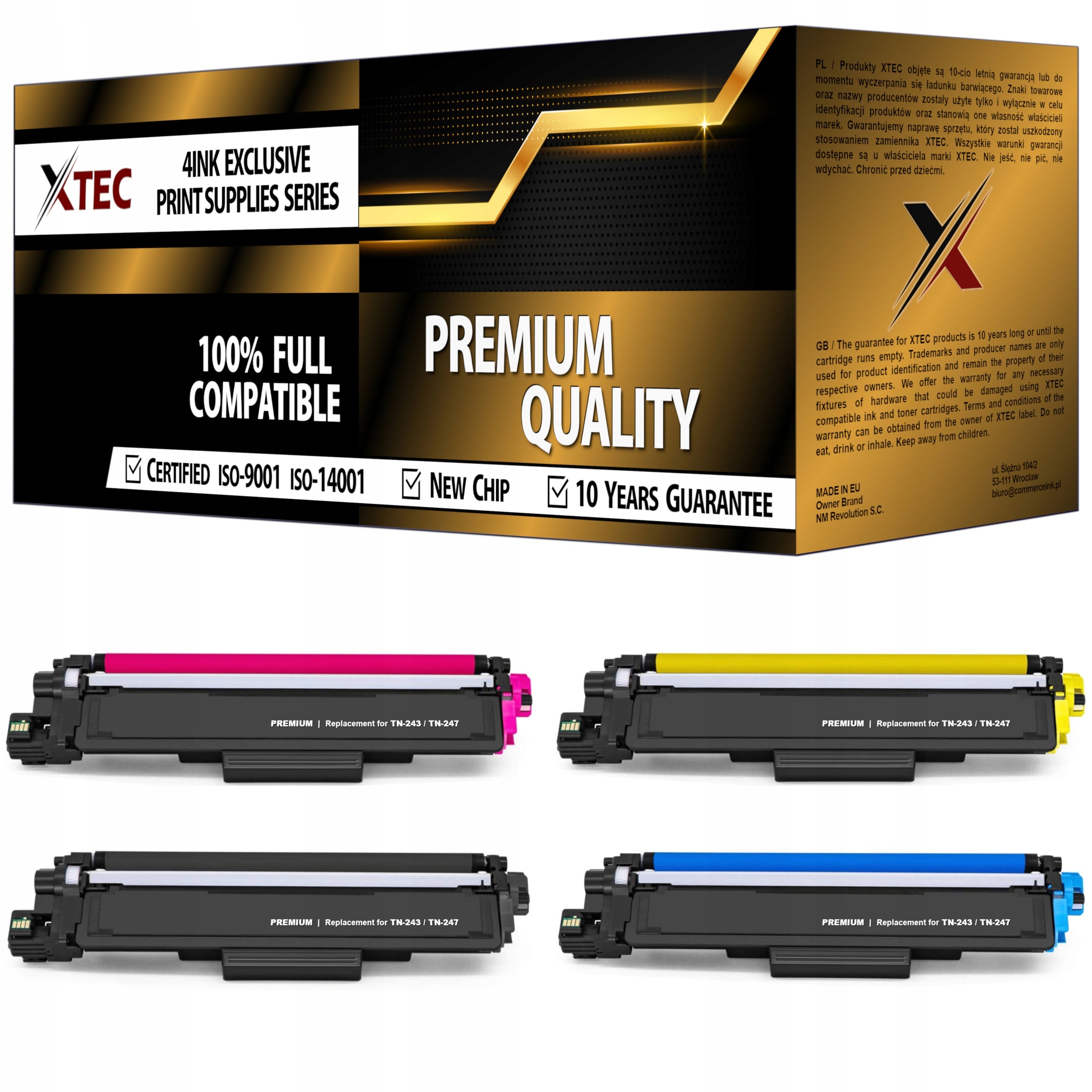4x XL Toner Cartridge for Brother HL-L3270CDW MFC-L3770CDW DCP-L3510CDW DCP-L3550CDW