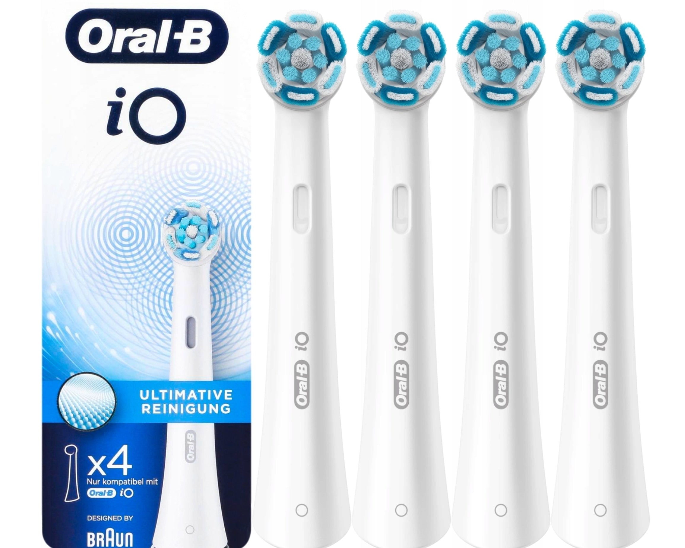 4x brush tip BRAUN Oral-B IO Ultimate Clean White original