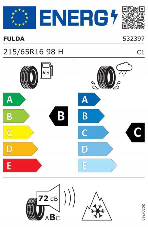 4x winter tyres Fulda Kristall Control HP2 215/65R16 98H 2024 Number of tires offered set of 4 pcs.