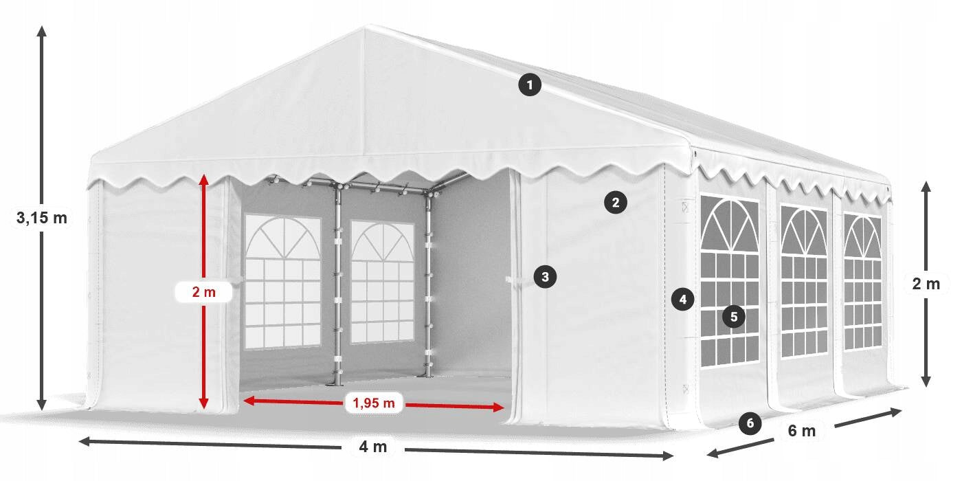 4x6 Garden Party Tent DAS 240 S VARIOUS COLORS + FREEBIE GATE Manufacturer Das Company