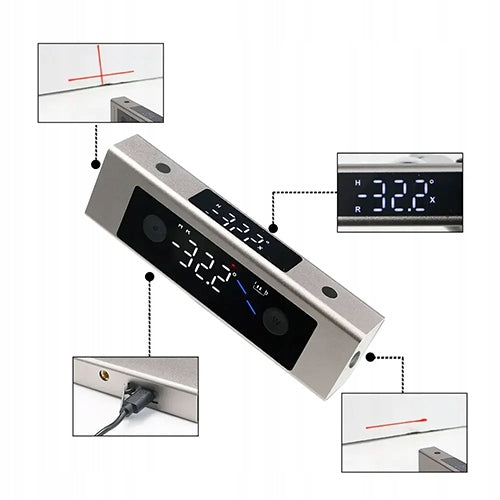 4x90° MAGNETIC ELECTRONIC DIGITAL LEVEL WITH PROTRACTOR AND LASER Packaging status original