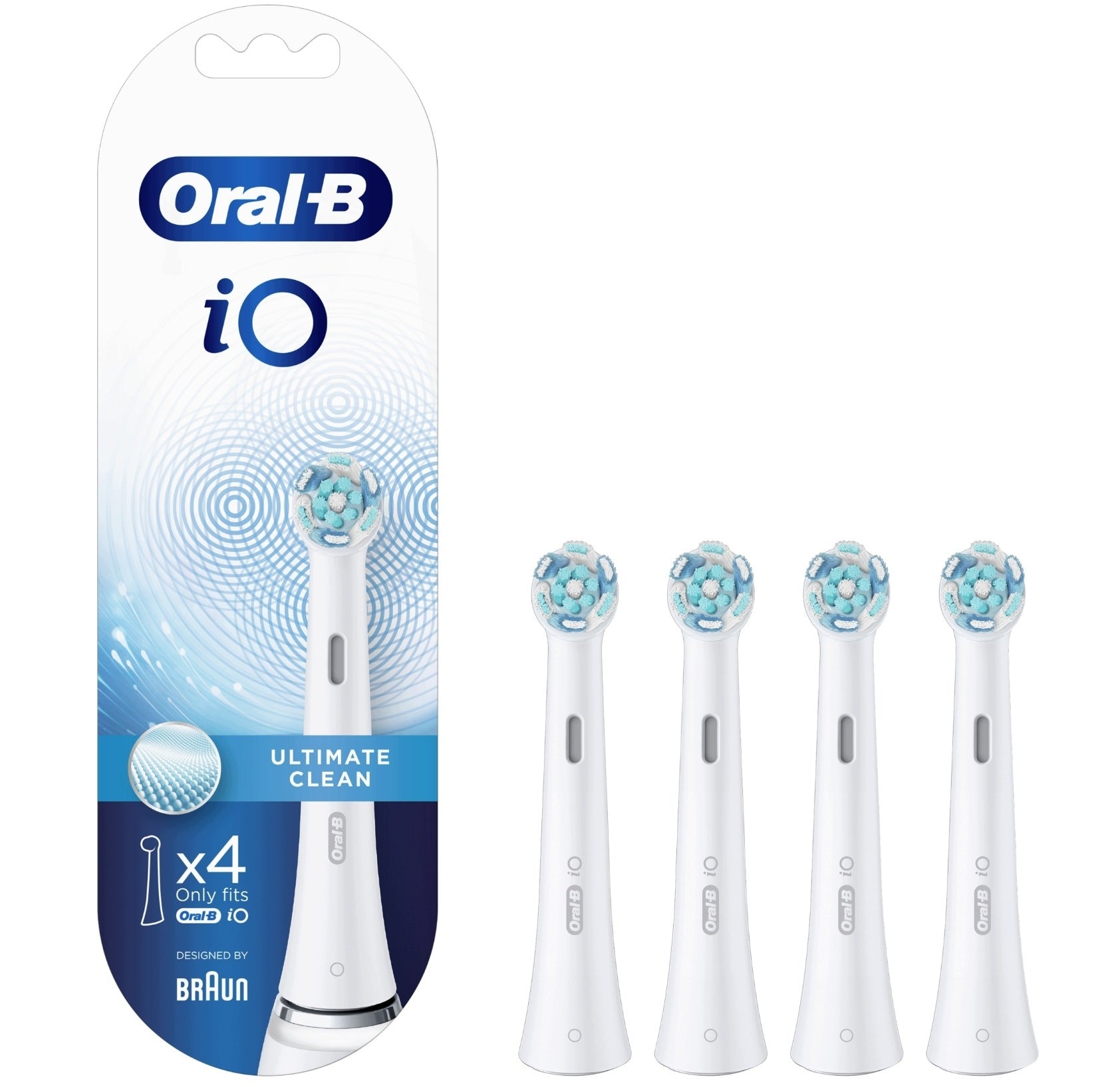4xElectric toothbrush tips BRAUN Oral-B iO Ultimate Clean White