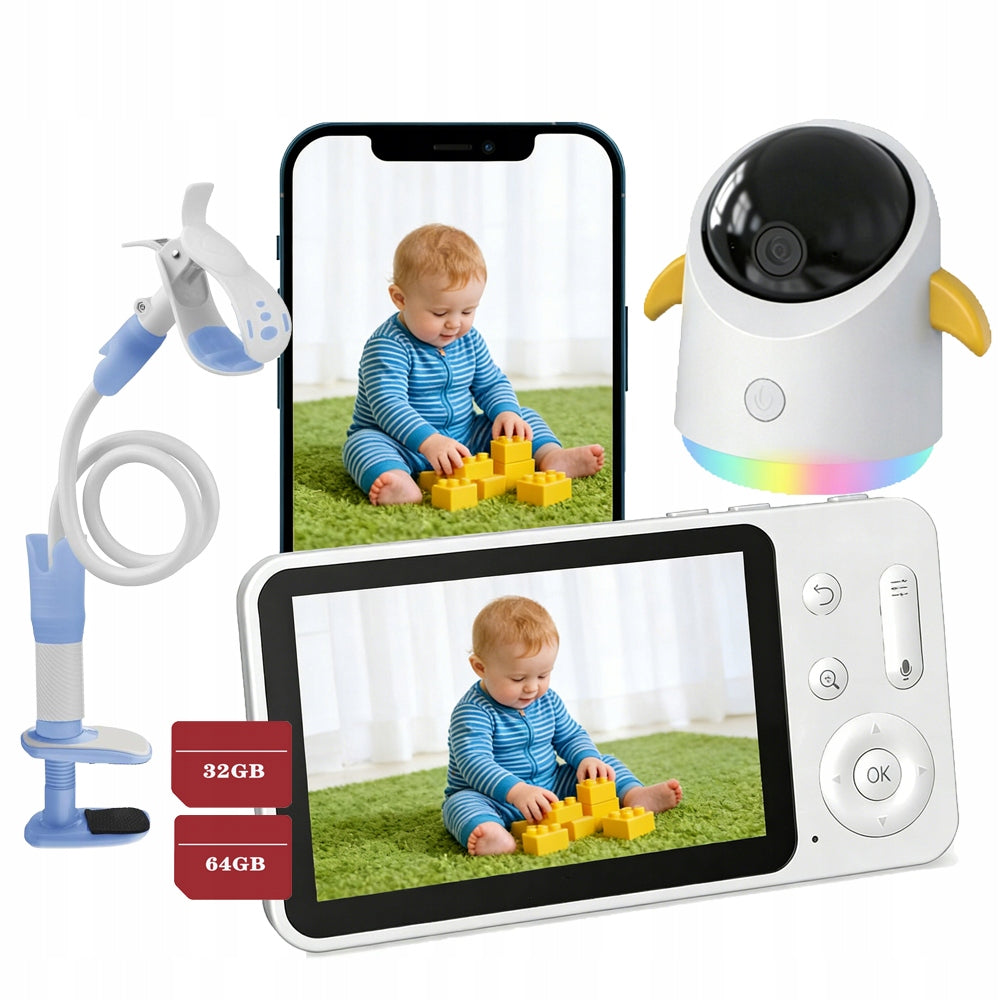 5" 2K NANNY HOME WIFI CAMERA ROTATING AUTOMATIC TRACKING WITH Bracket