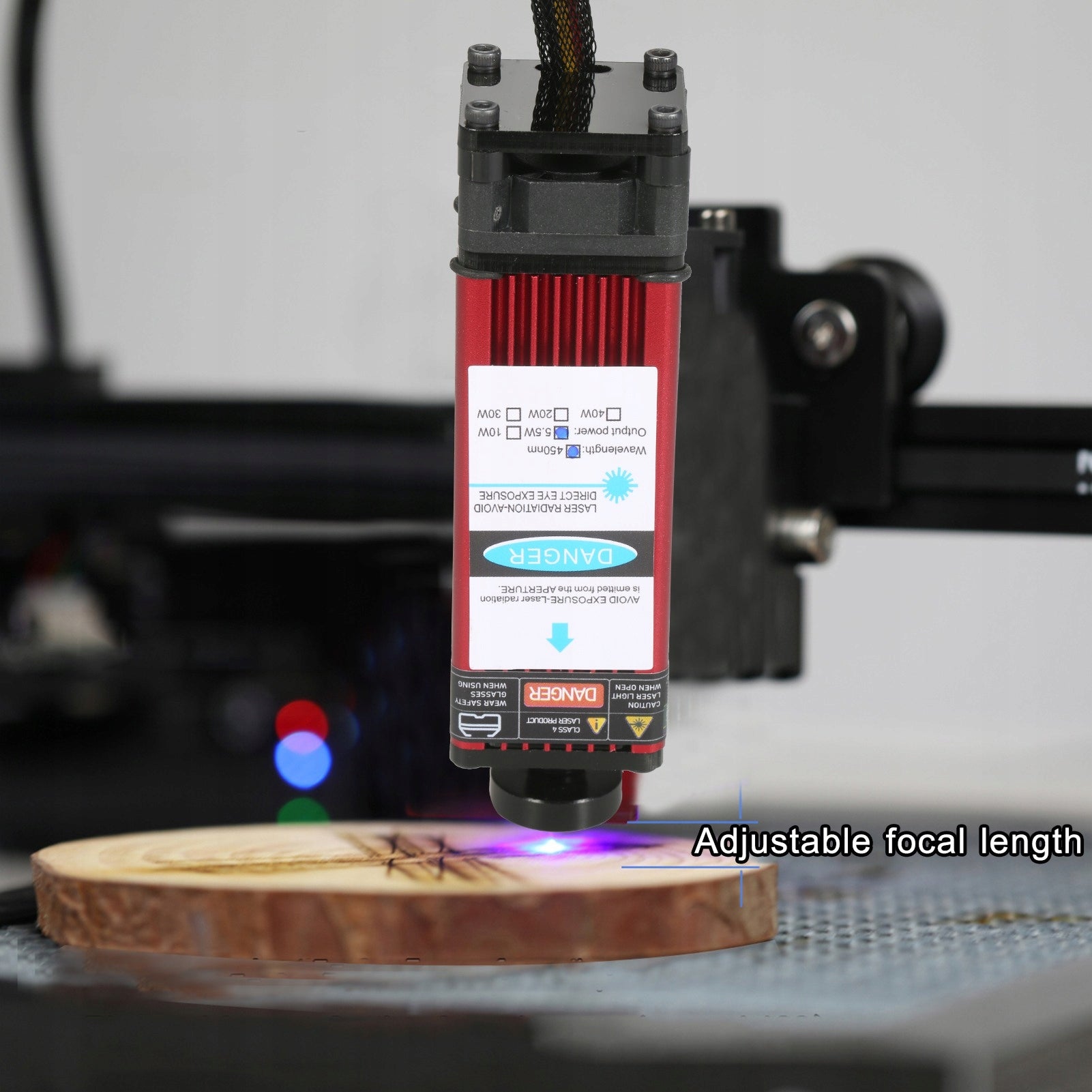5,5W Laser Module 450nm Laser Head Engraving Adjustable KG