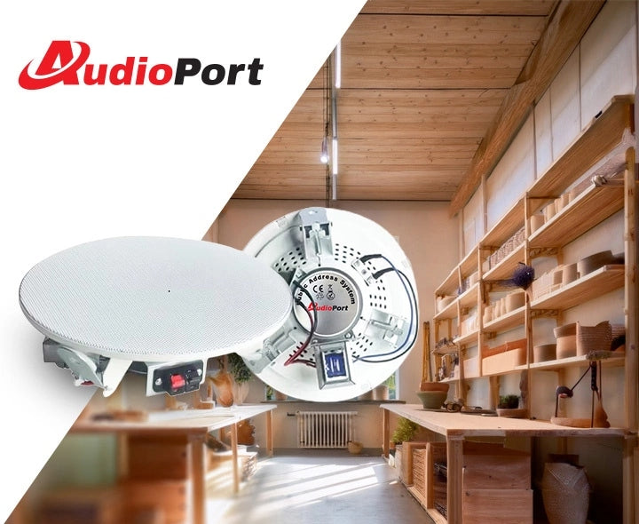 5'' 6W/100V Low Profile Ceiling Speaker for Home Bar Office Packaging status original