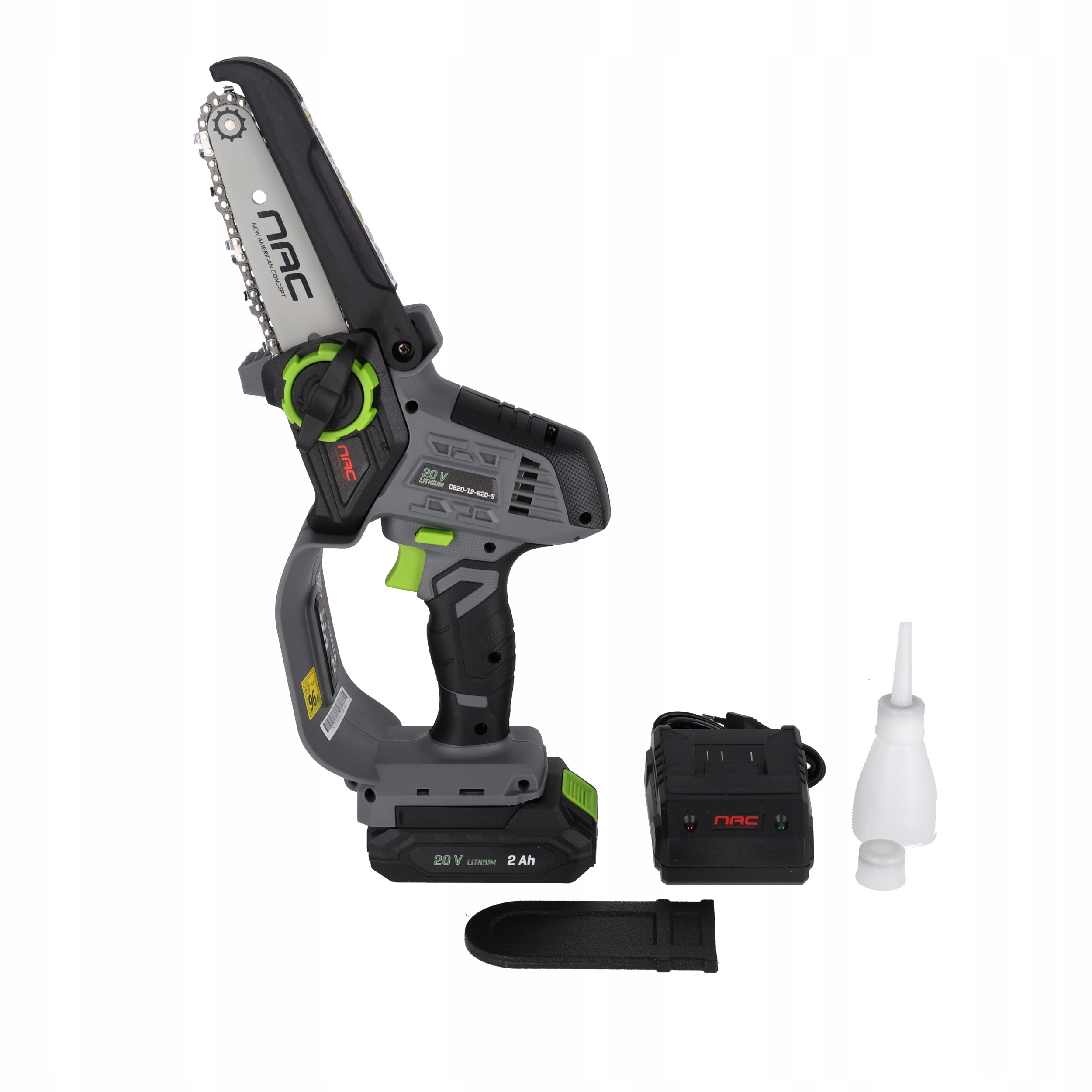5" CORDLESS CHAINSAW WITH BATTERY AND CHARGER NAC 20V Packaging status original