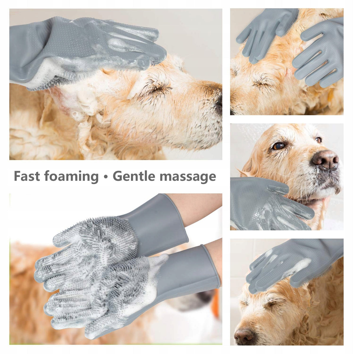 5-Finger Pet Grooming Glove - Gentle Bathing, Deshedding for Dogs, Cats Manufacturer code petcat