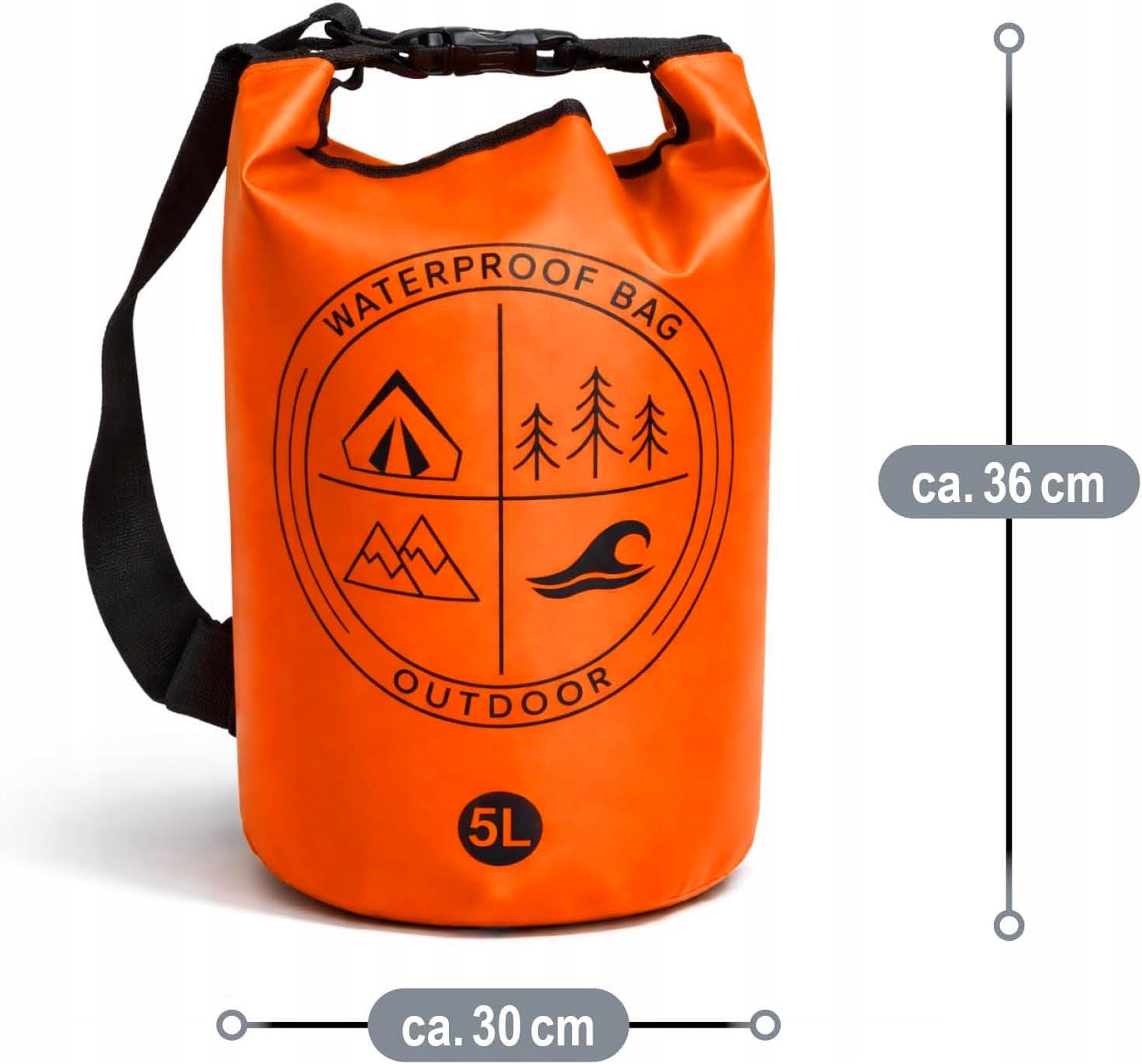 5 L WATERPROOF OUTDOOR BAG WITH ROLL-UP CLOSURE AND STRAP Brand Outdo