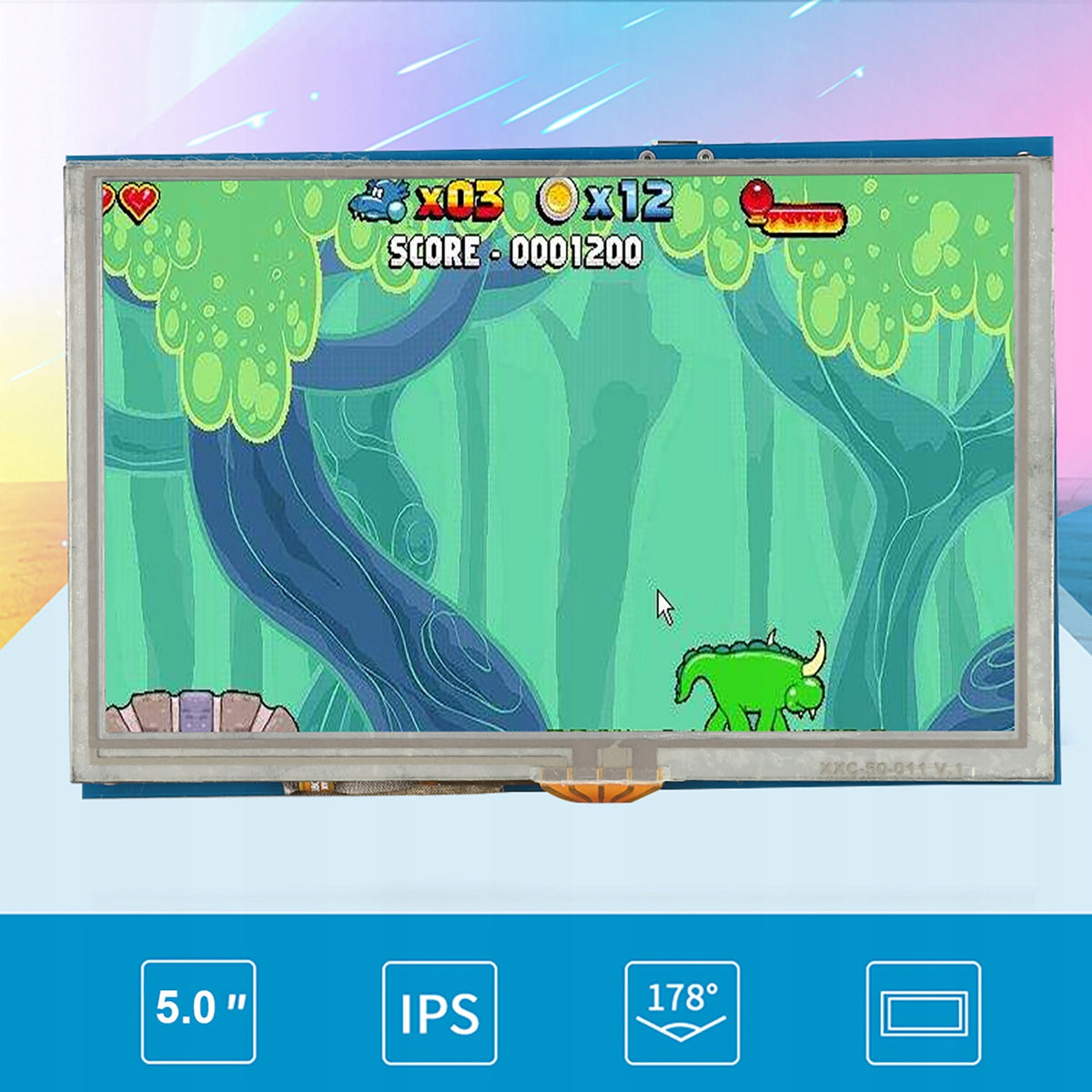 5' LCD HDMI DISPLAY TOUCH SCREEN HD 800X480PX FOR RASPBERRY PI Packaging status original