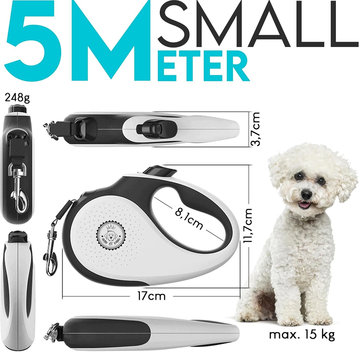 5 M DOG LEASH DURABLE ERGONOMIC HANDLE WITH BRAKING Manufacturer code 0097597111110