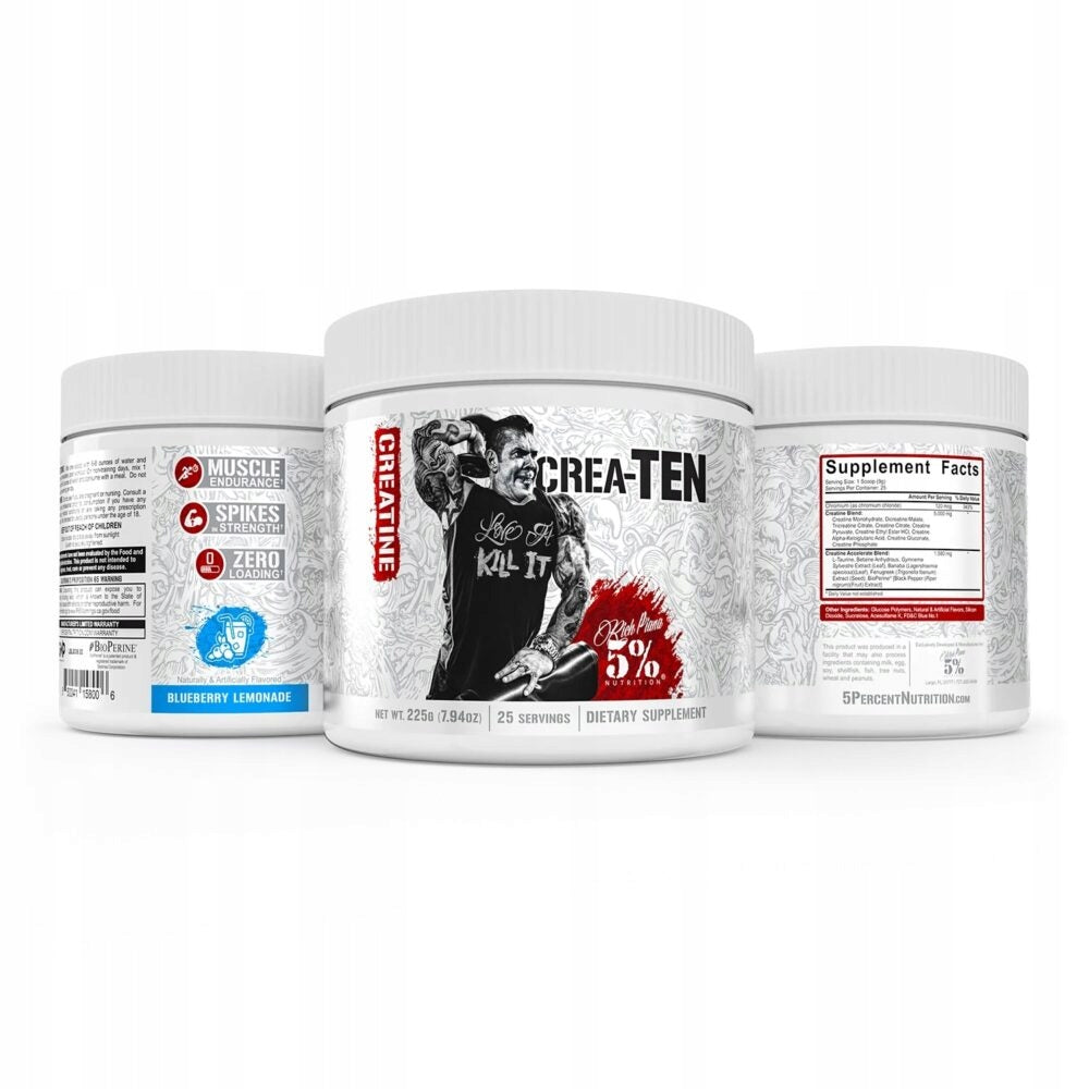 5% Nutrition CREA-TEN 225g raspberry CREATINE Expiration date at least 3 months from the date of purchase