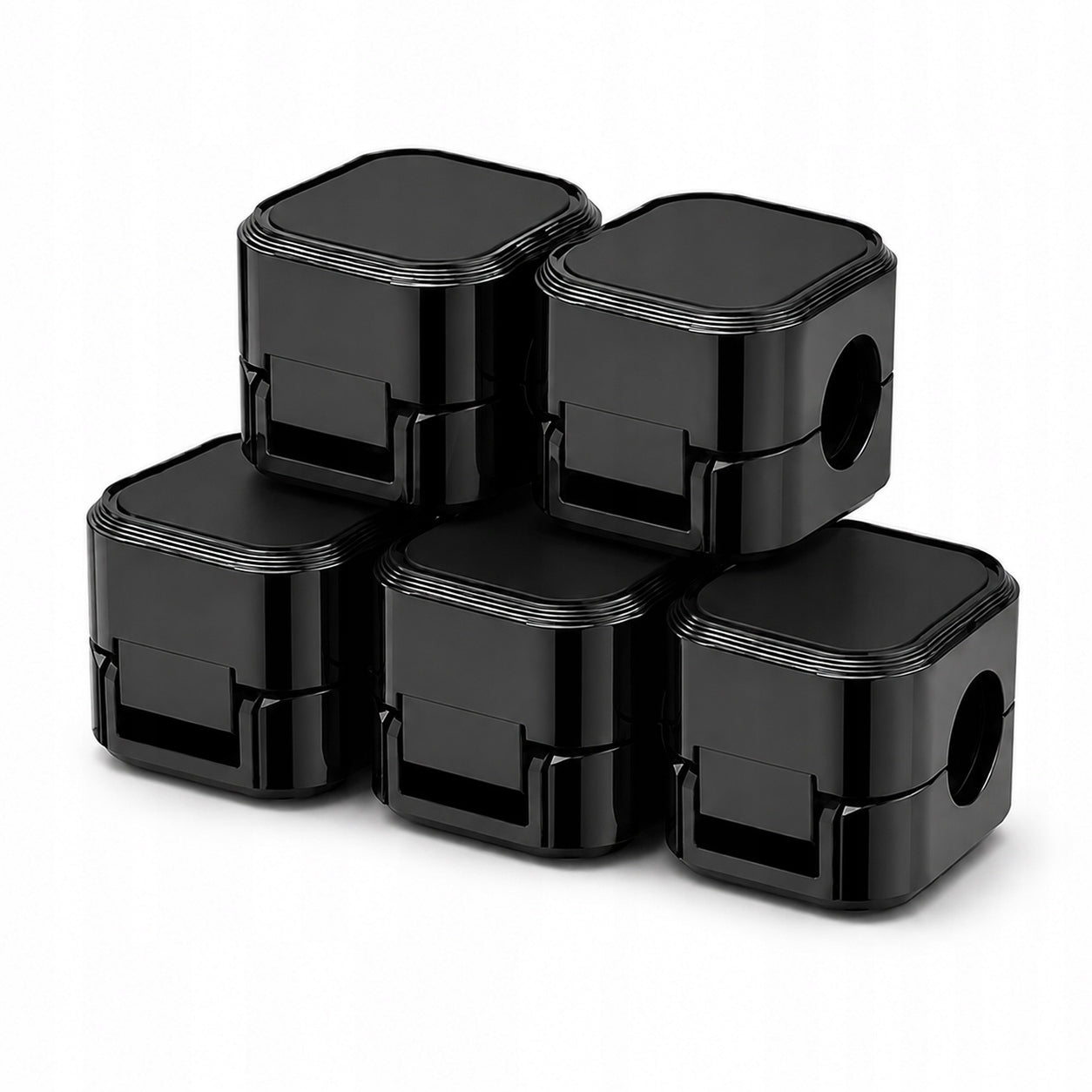 5-PAK Cable Organizer Wires Holder Self Adhesive Magnet Black Clip Manufacturer code 5x ORGANIZER KABLI