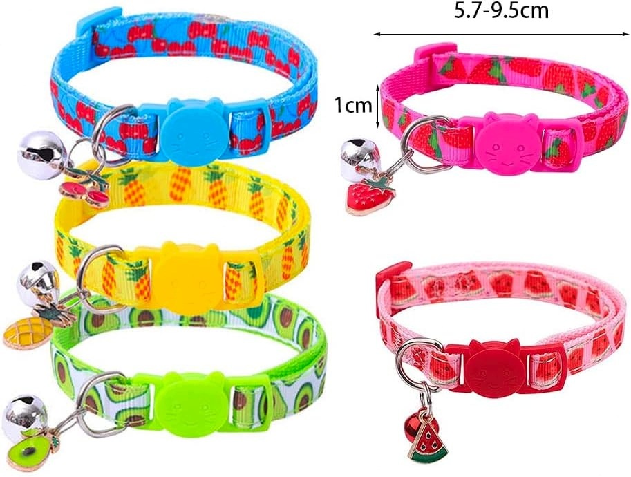 5 PCS CAT COLLAR WITH BELLS ADJUSTABLE 18 TO 30 CM Brand PetDesign