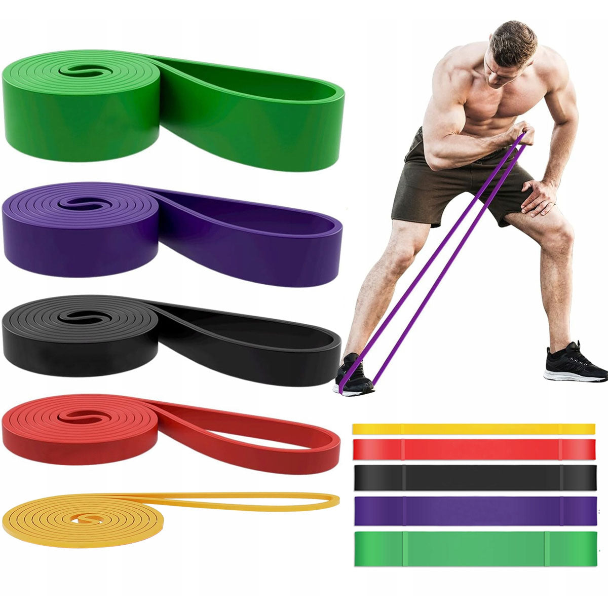 5 PCS EXERCISE RUBBERS BAND fitness resistance bands