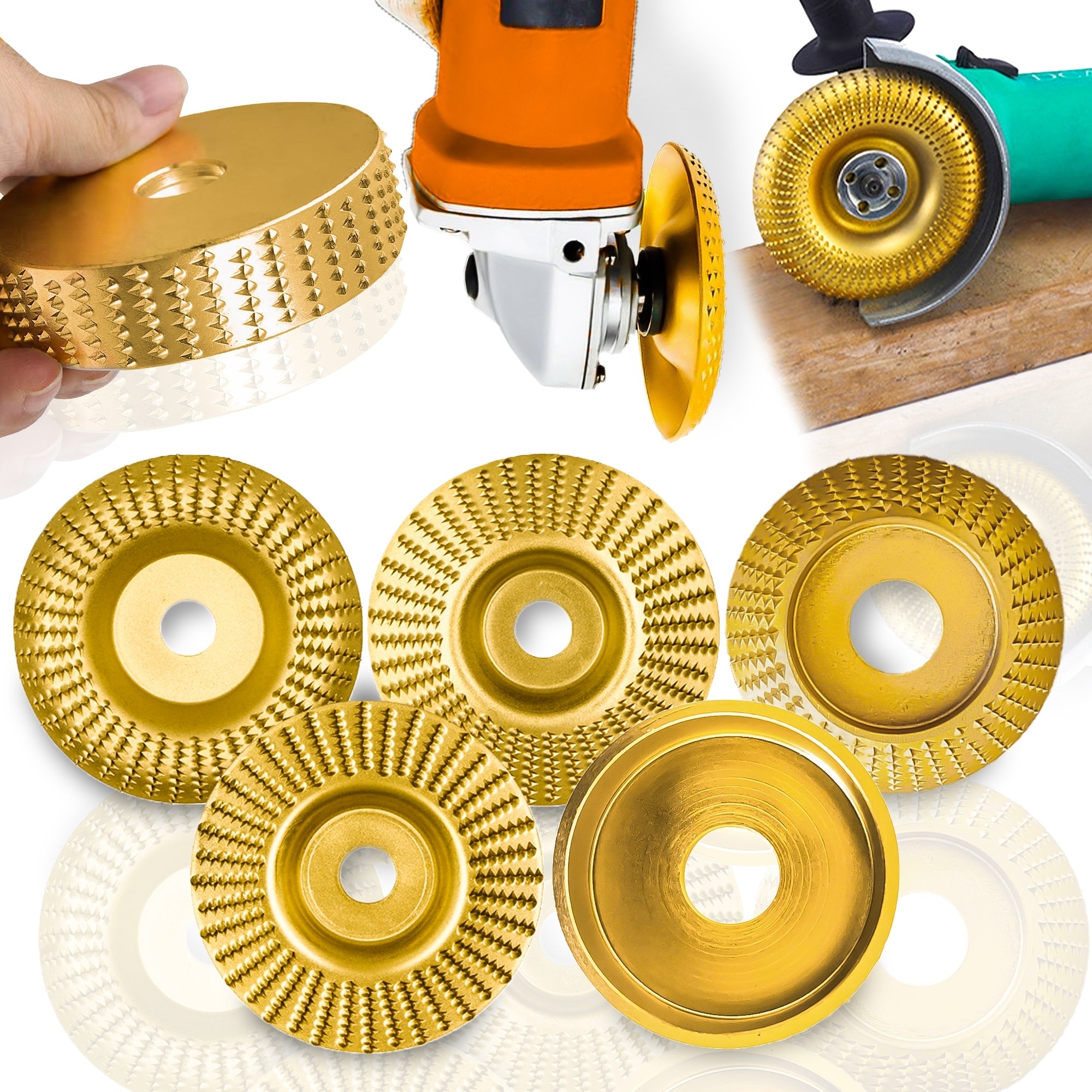 5 PCS WOOD GRINDING DISC SAWMILL GRINDER 100 80 22 MM CONVEX