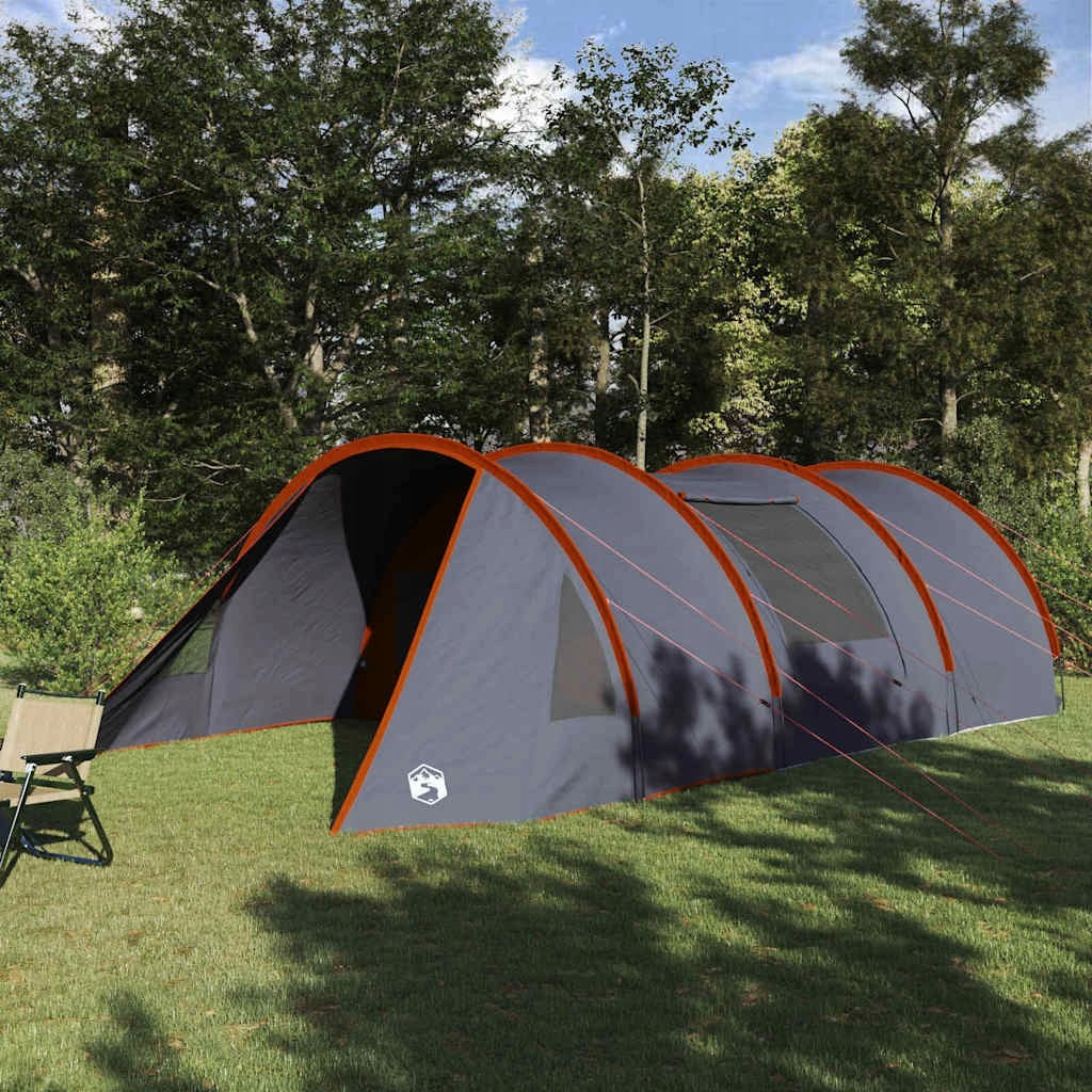 5-PERSON TUNNEL TENT WITH ROOF GREY AND ORANGE