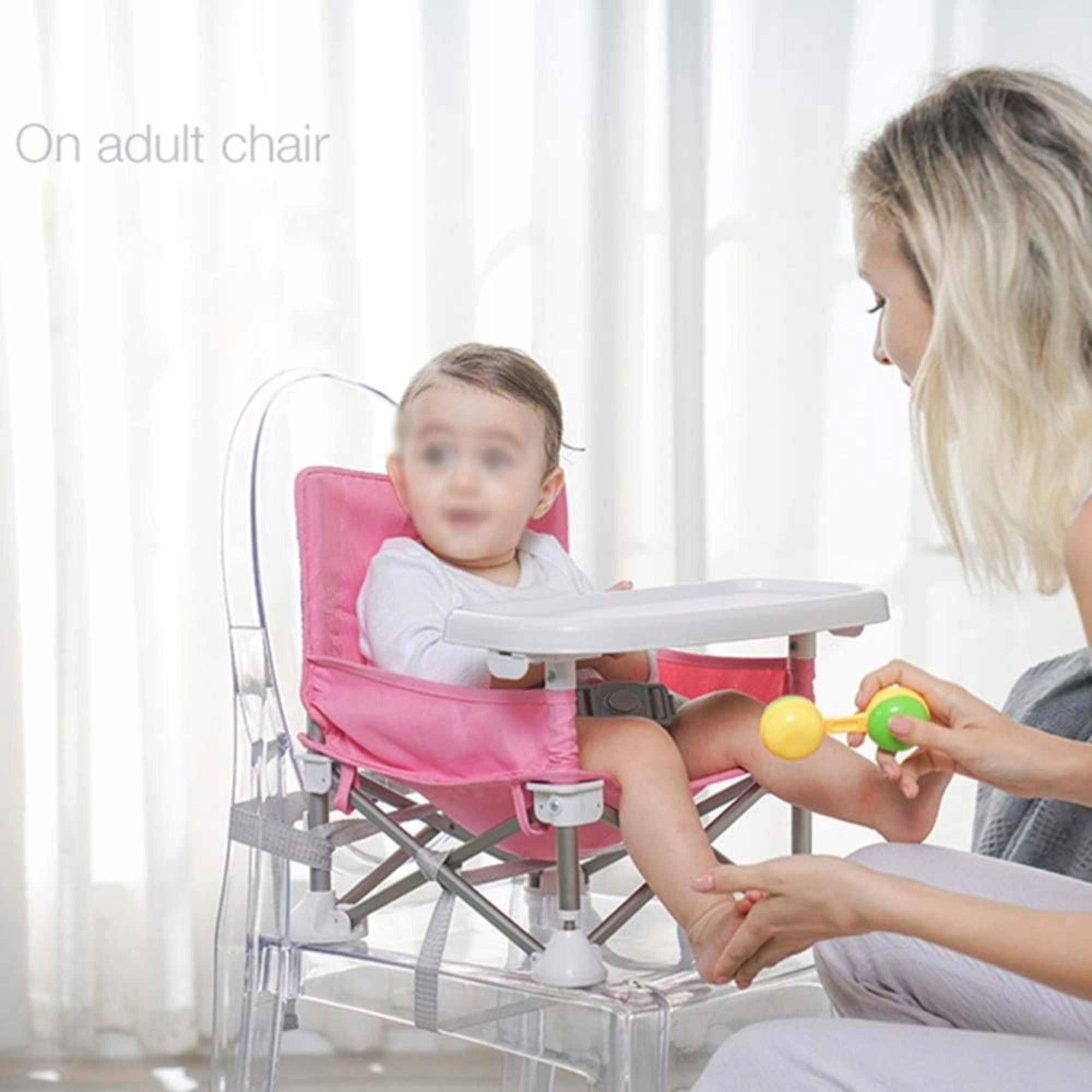 5-POINT FOLDING HIGH CHAIR, COMPACT AND PORTABLE, PINK EAN (GTIN) 3831127505744